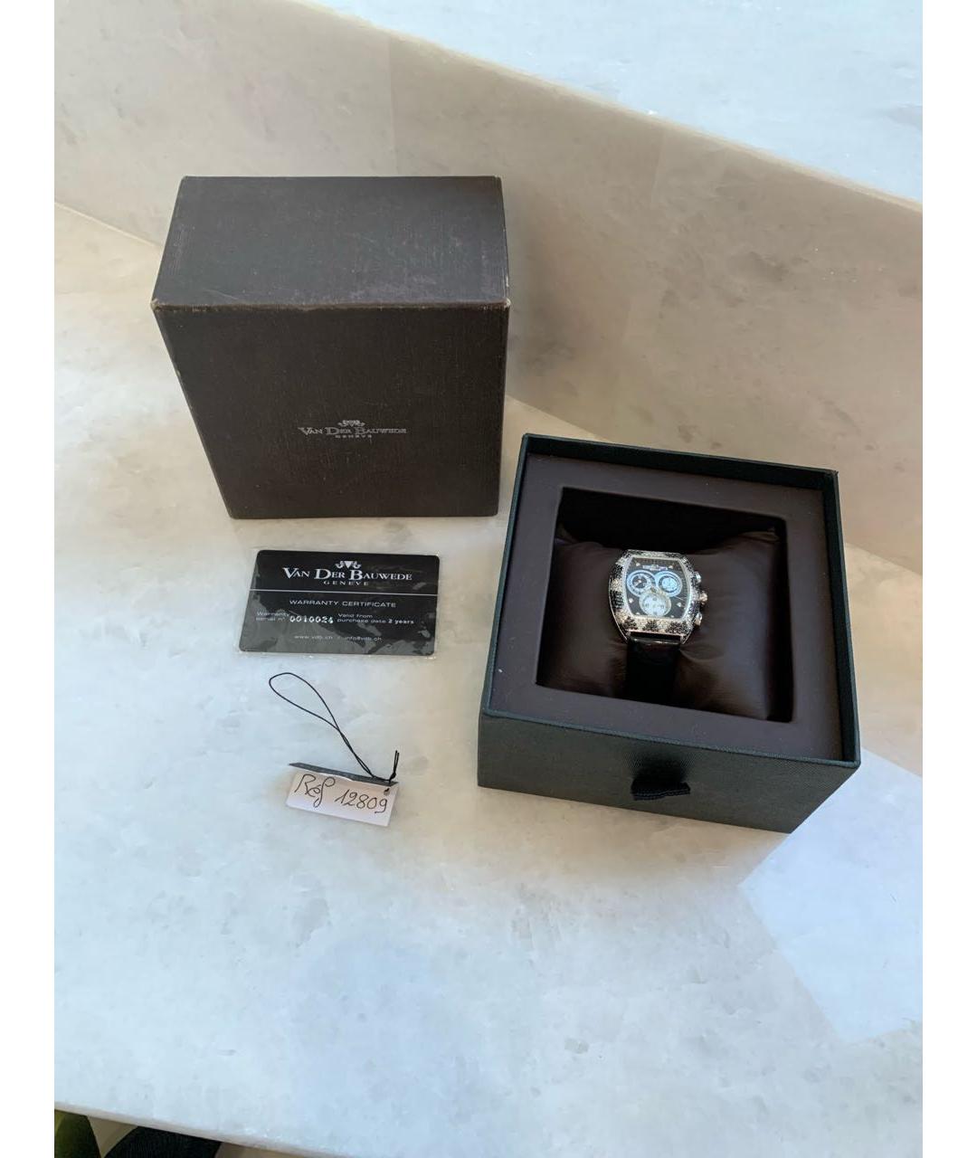 Van Der Bauwede Stall Diamond Черные стеклянные часы, фото 4