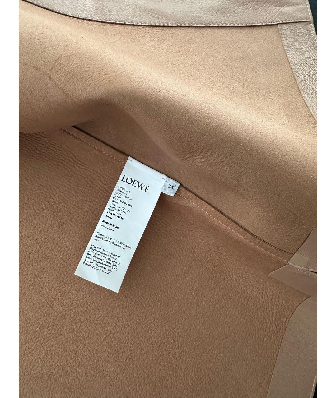 LOEWE Бежевая кожаная куртка, фото 3