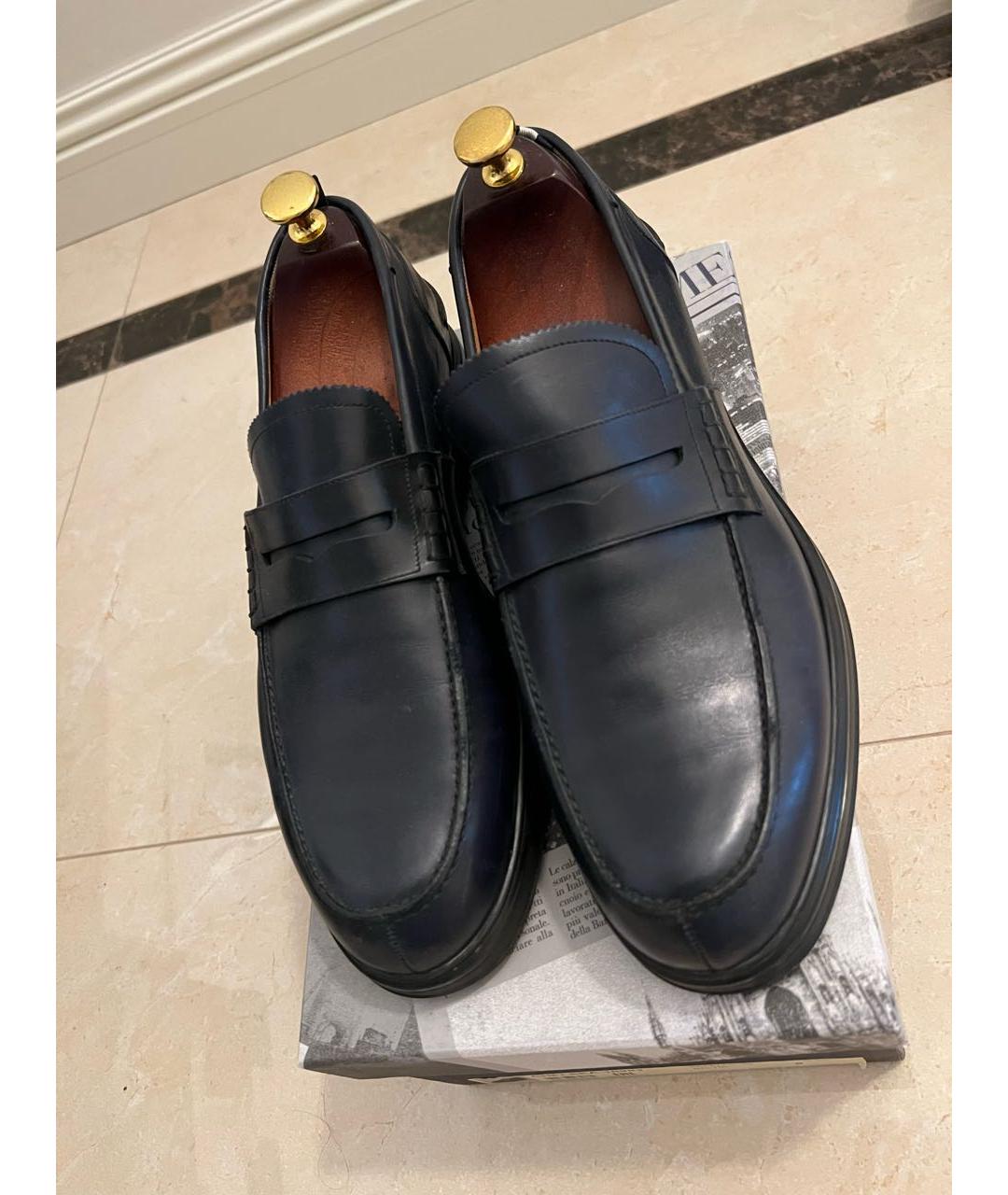 BALLY Темно-синие кожаные лоферы, фото 2