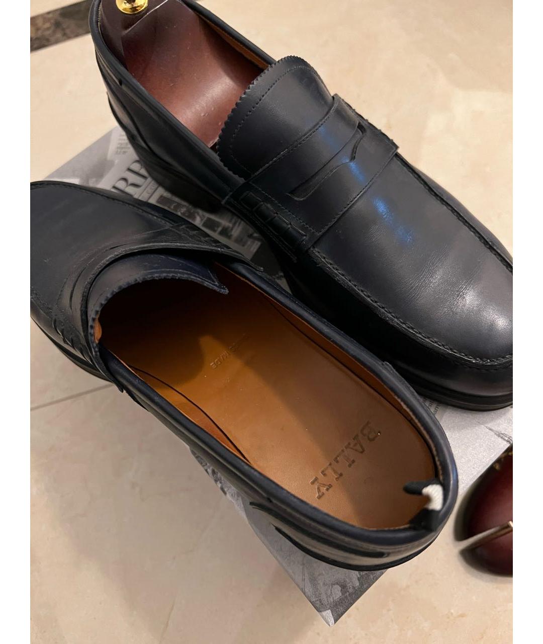 BALLY Темно-синие кожаные лоферы, фото 3