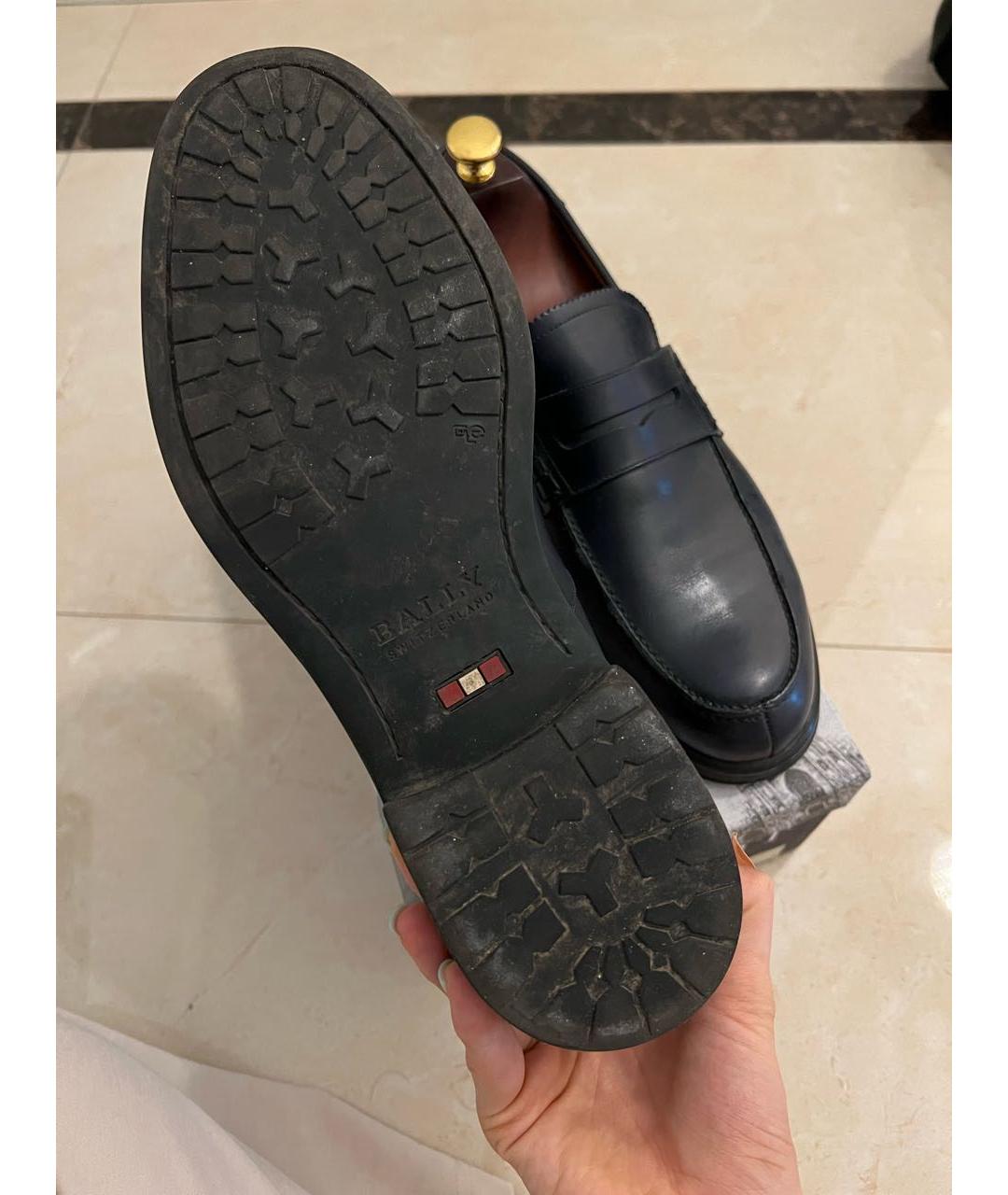 BALLY Темно-синие кожаные лоферы, фото 5