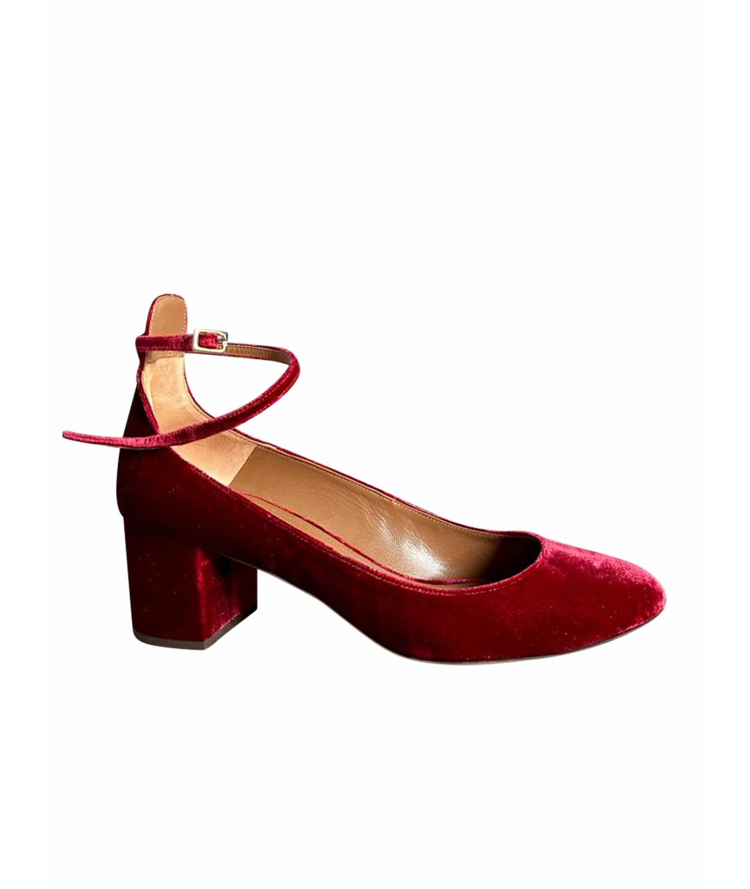 AQUAZZURA Бордовые кожаные туфли, фото 1