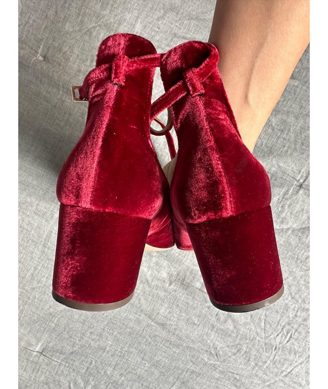 AQUAZZURA Бордовые кожаные туфли, фото 8