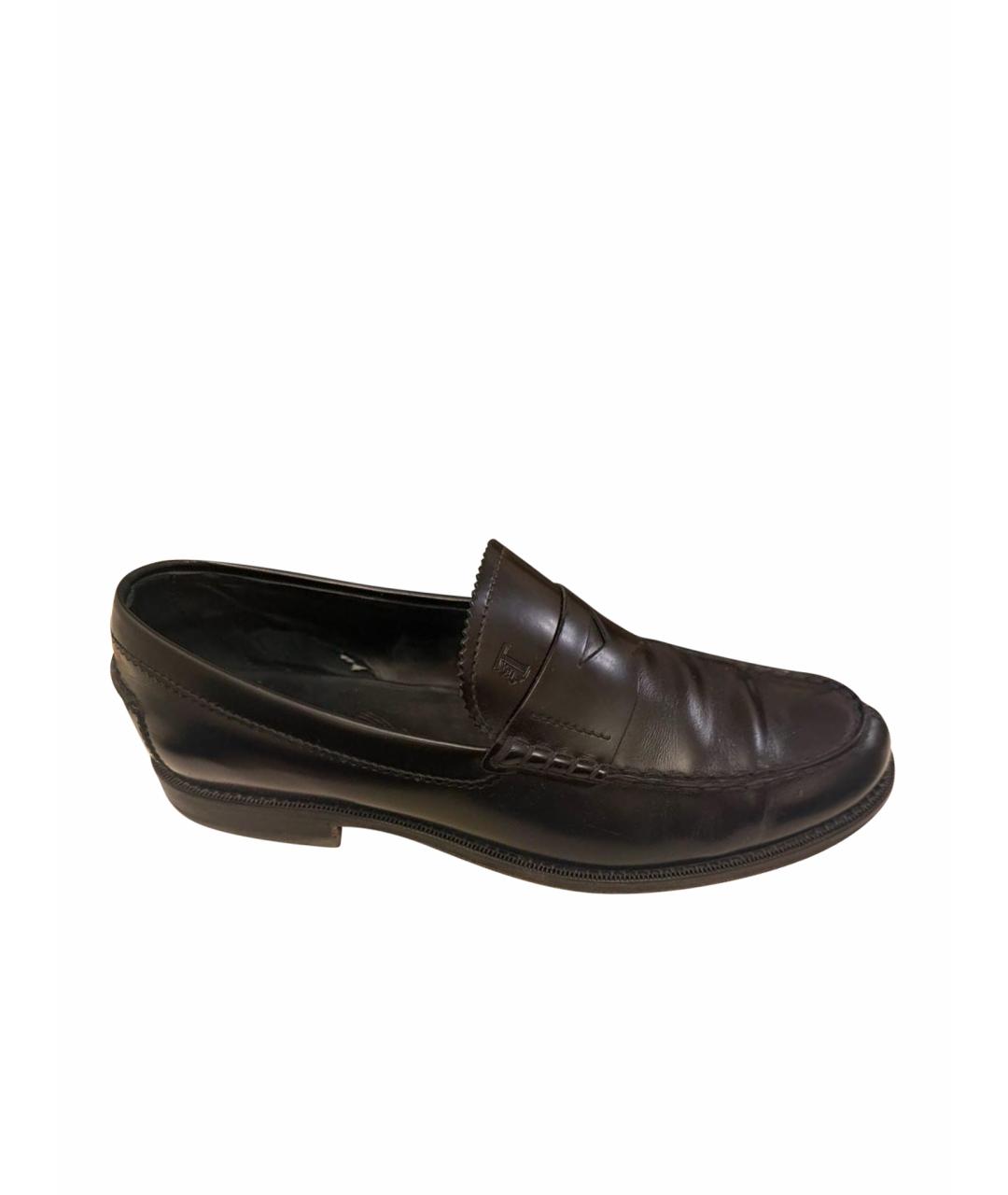 TOD'S Черные кожаные лоферы, фото 1