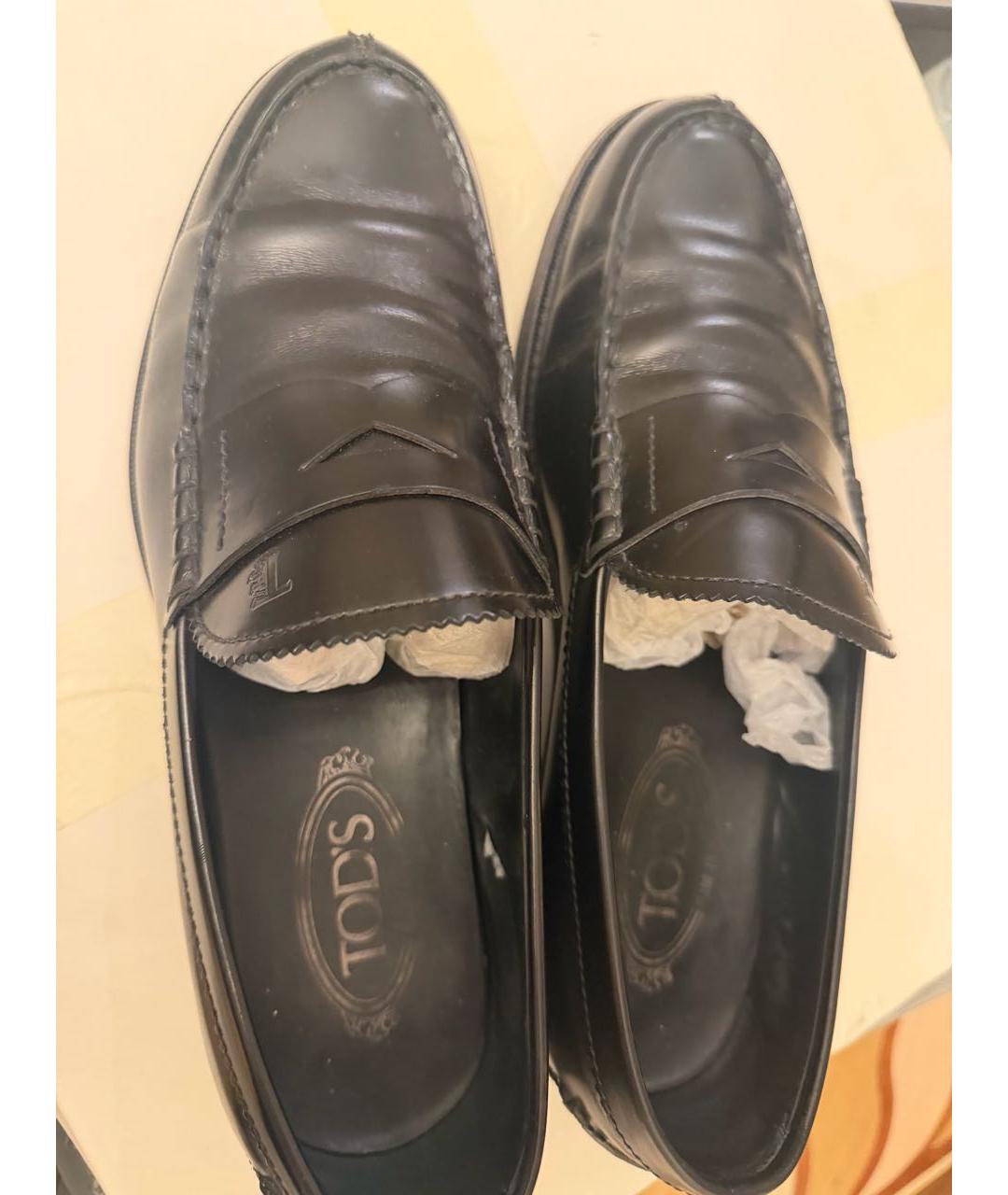 TOD'S Черные кожаные лоферы, фото 6