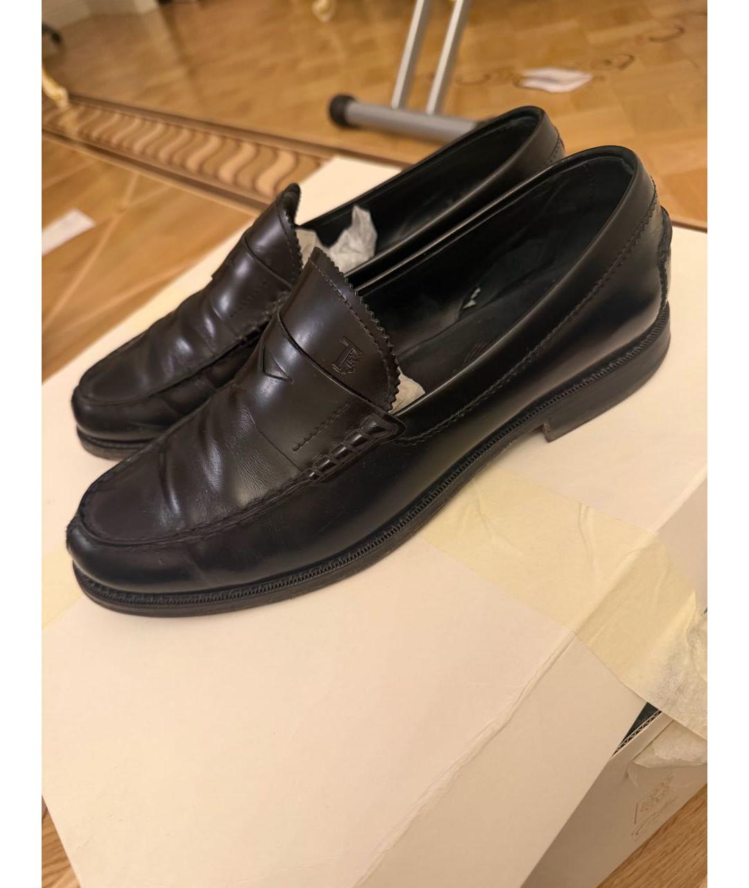 TOD'S Черные кожаные лоферы, фото 8