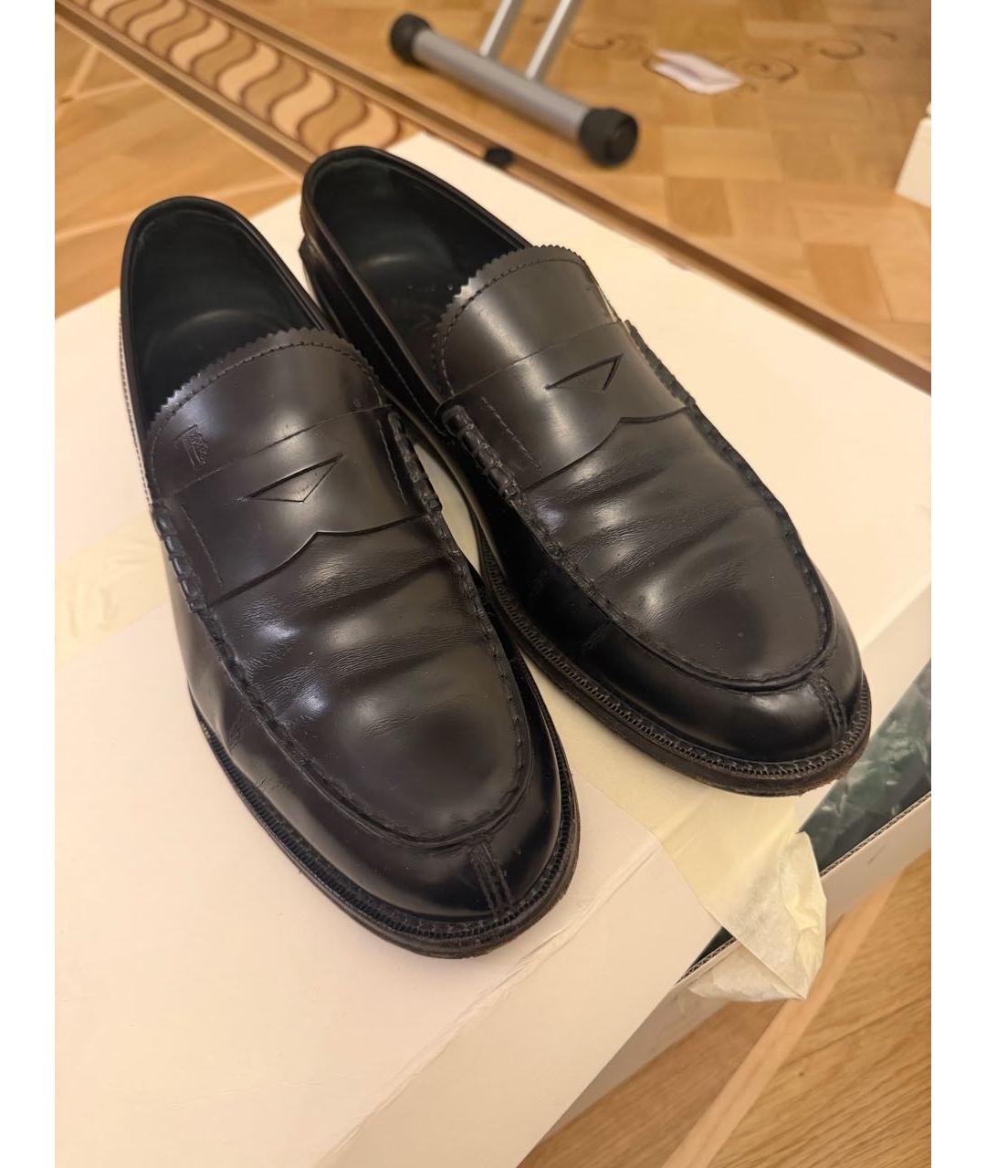 TOD'S Черные кожаные лоферы, фото 3