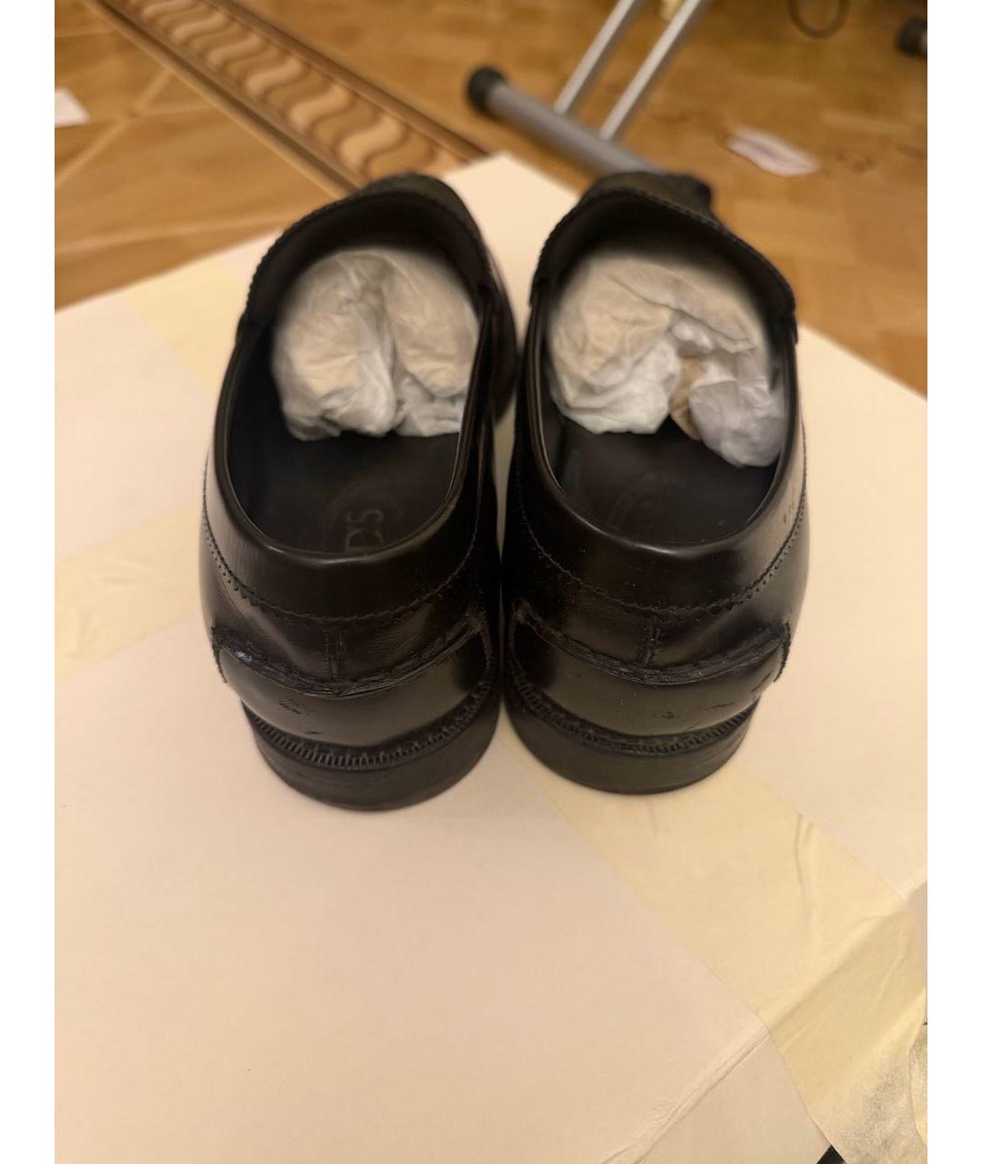TOD'S Черные кожаные лоферы, фото 5