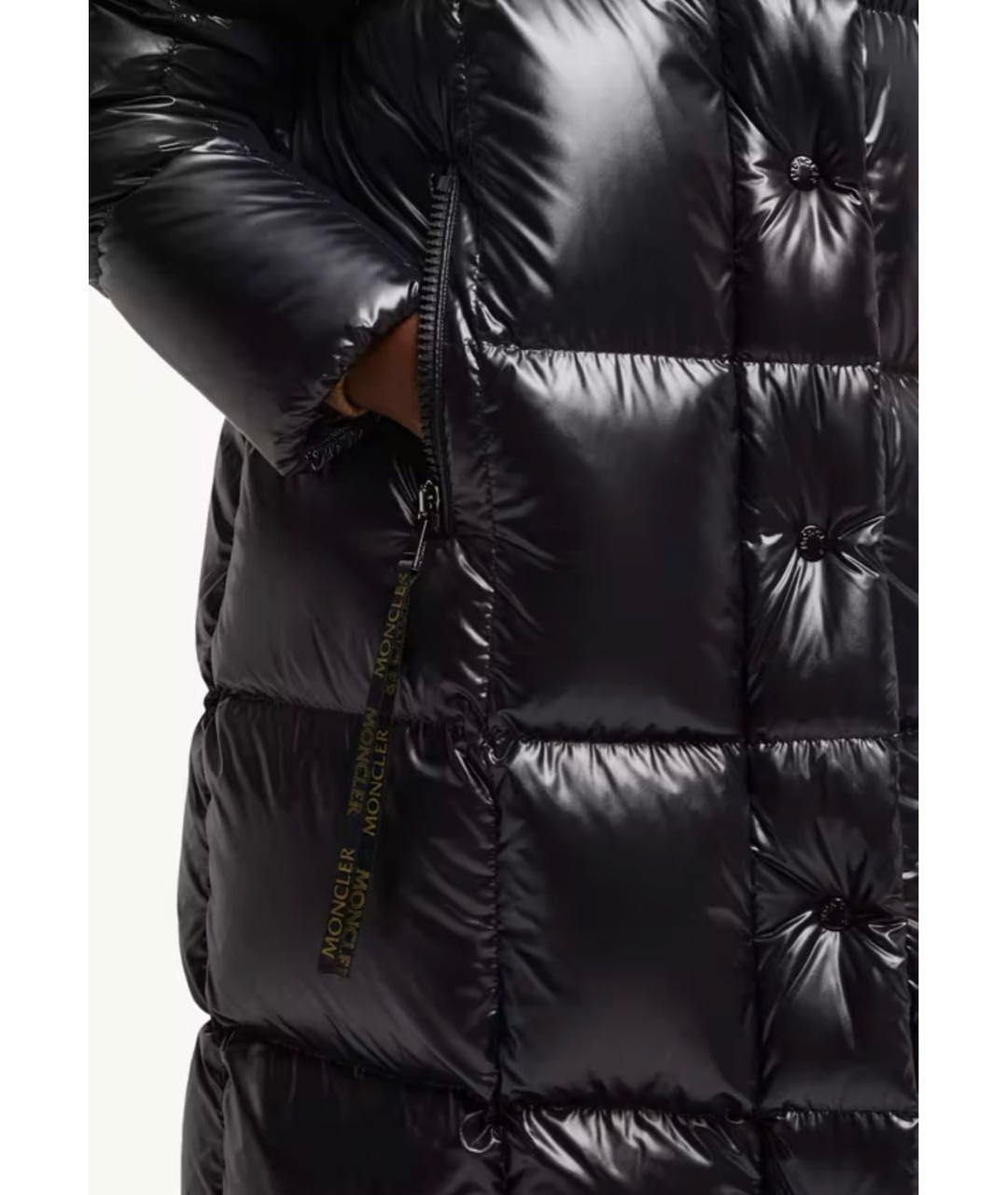 MONCLER Черный синтетический пуховик, фото 4