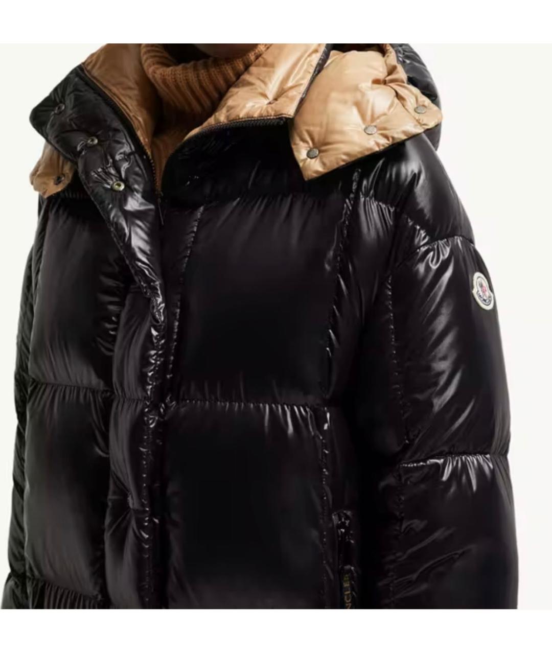 MONCLER Черный синтетический пуховик, фото 3