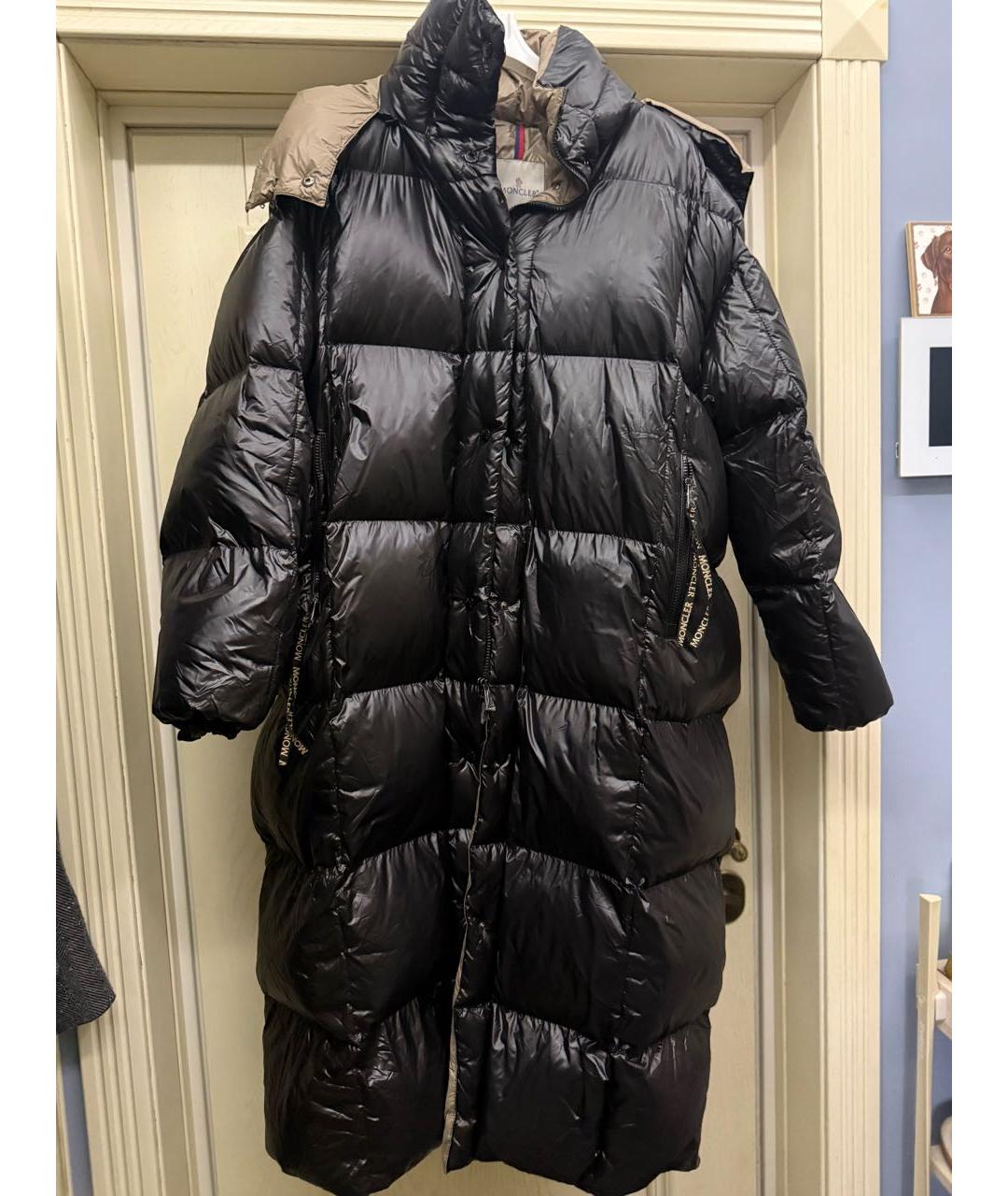 MONCLER Черный синтетический пуховик, фото 5
