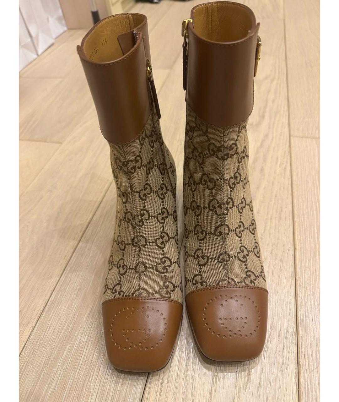 GUCCI Коричневые кожаные ботинки, фото 2