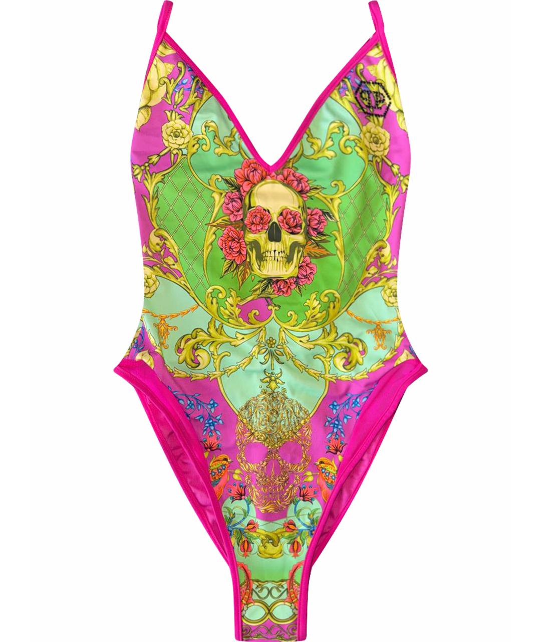 PHILIPP PLEIN Розовый полиэстеровый купальник, фото 1