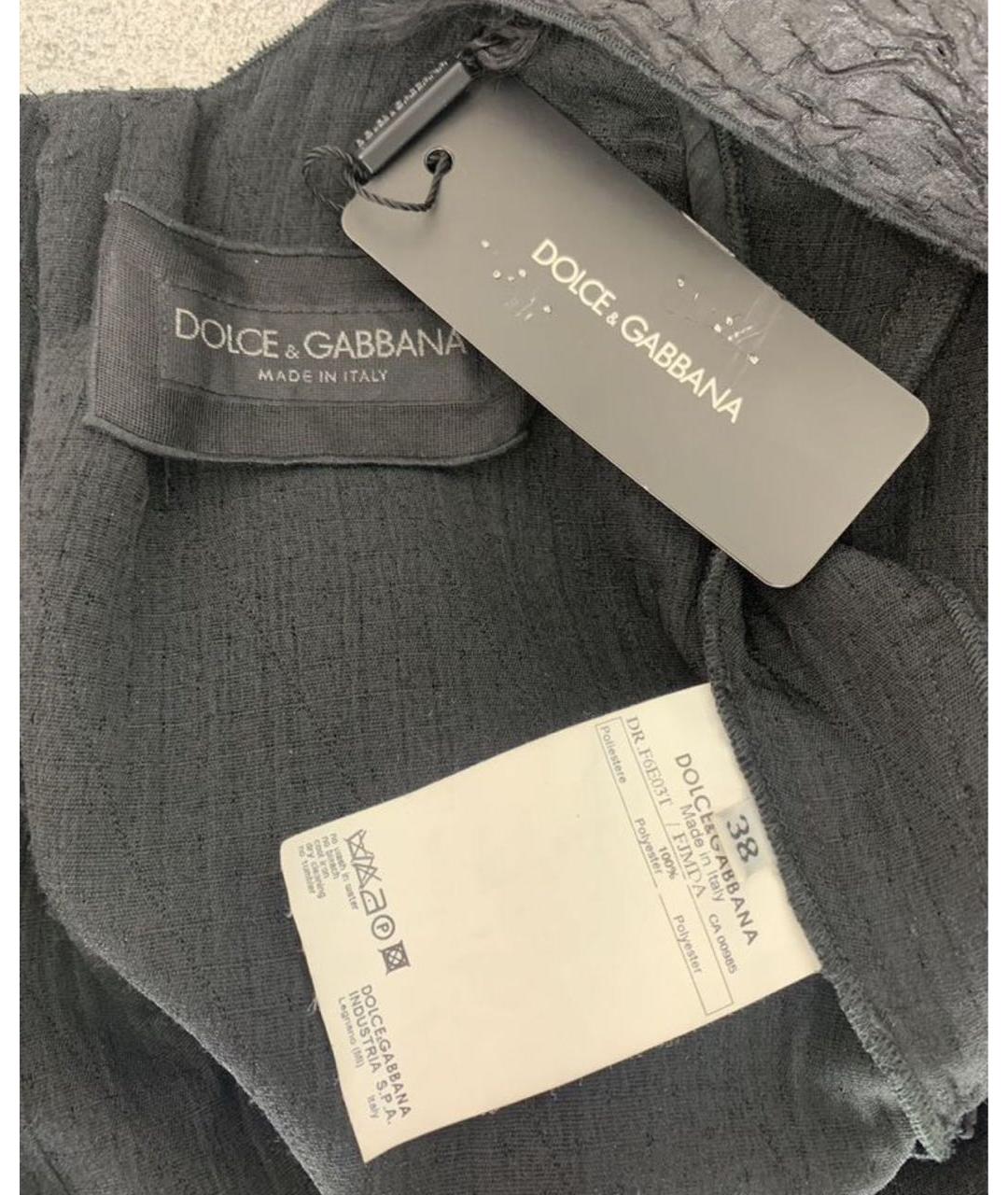 DOLCE&GABBANA Черное полиэстеровое платье, фото 5