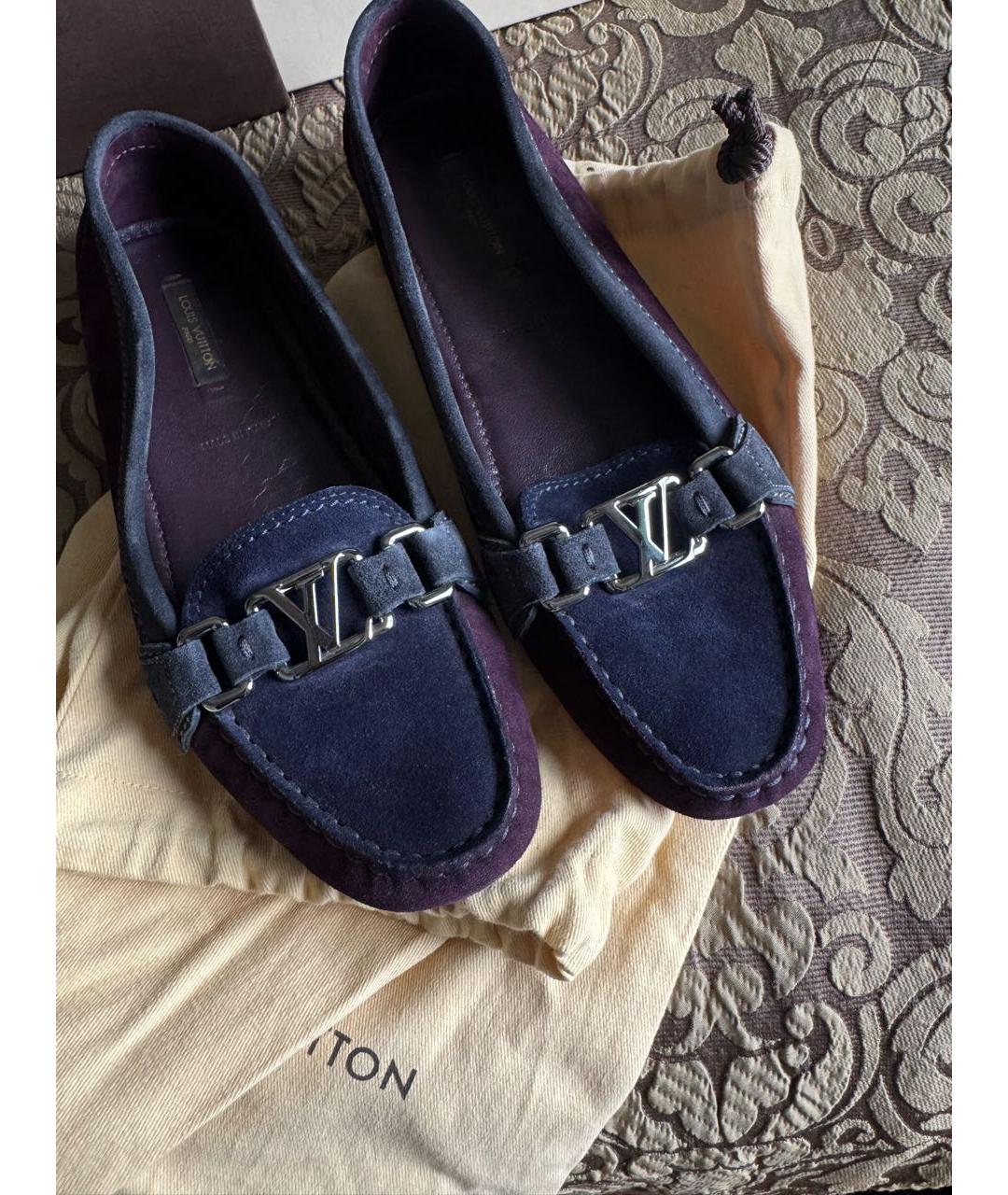 LOUIS VUITTON Фиолетовые замшевые мокасины, фото 2