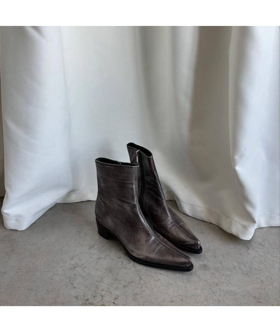 CASADEI Серые кожаные ботинки, фото 4