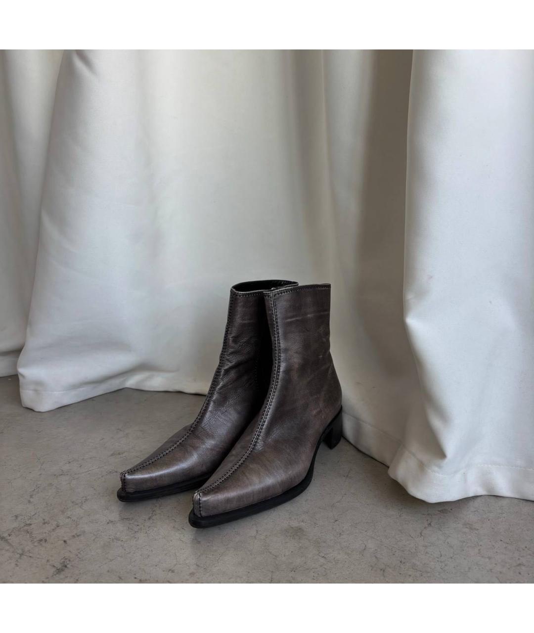 CASADEI Серые кожаные ботинки, фото 2