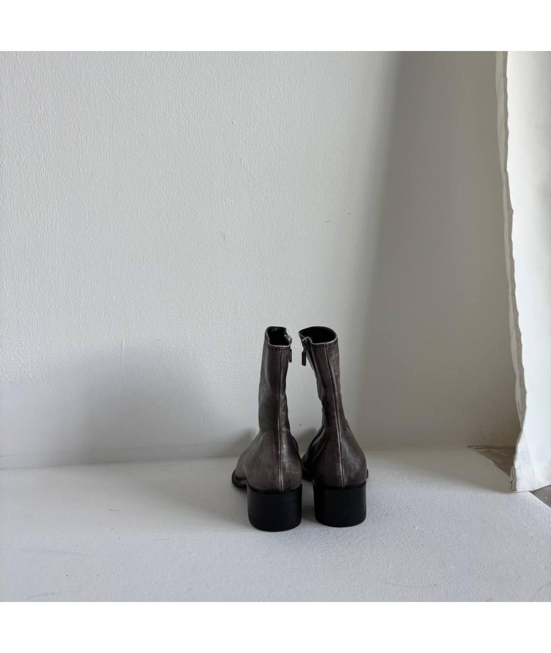 CASADEI Серые кожаные ботинки, фото 3