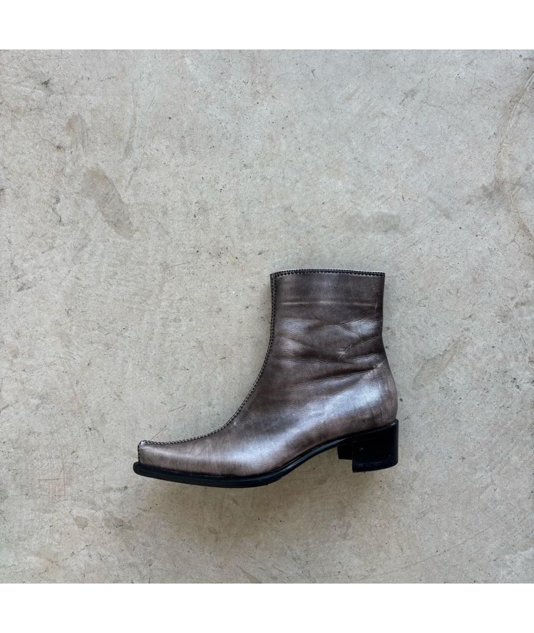 CASADEI Серые кожаные ботинки, фото 9