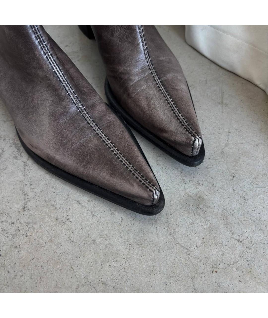 CASADEI Серые кожаные ботинки, фото 6