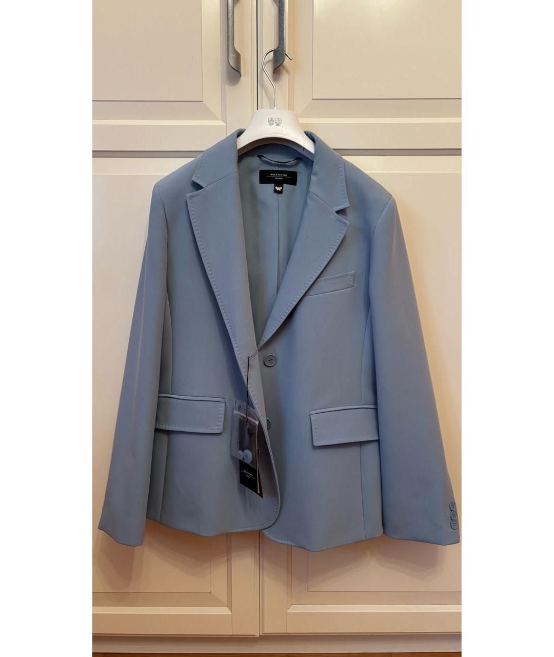 WEEKEND MAX MARA Голубой полиэстеровый костюм с брюками, фото 7