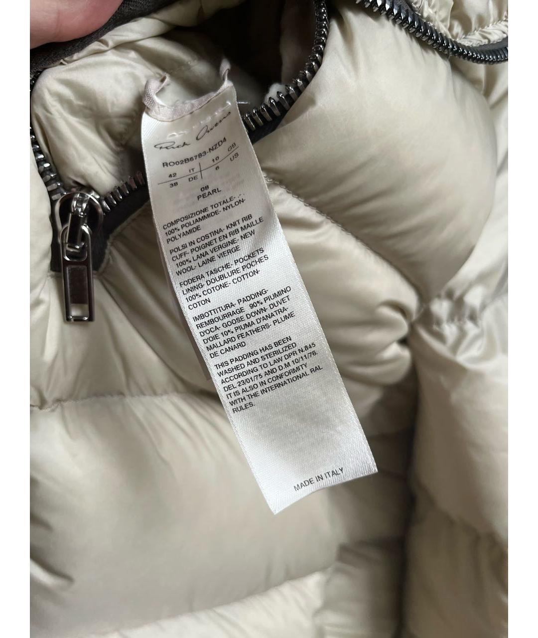 RICK OWENS Бежевый пуховик, фото 5