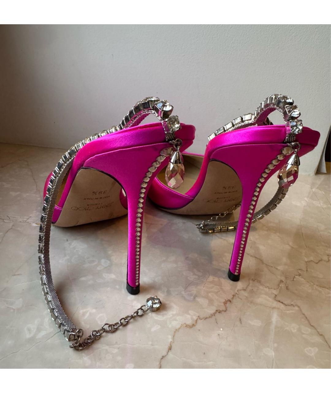 JIMMY CHOO Розовые текстильные туфли, фото 4