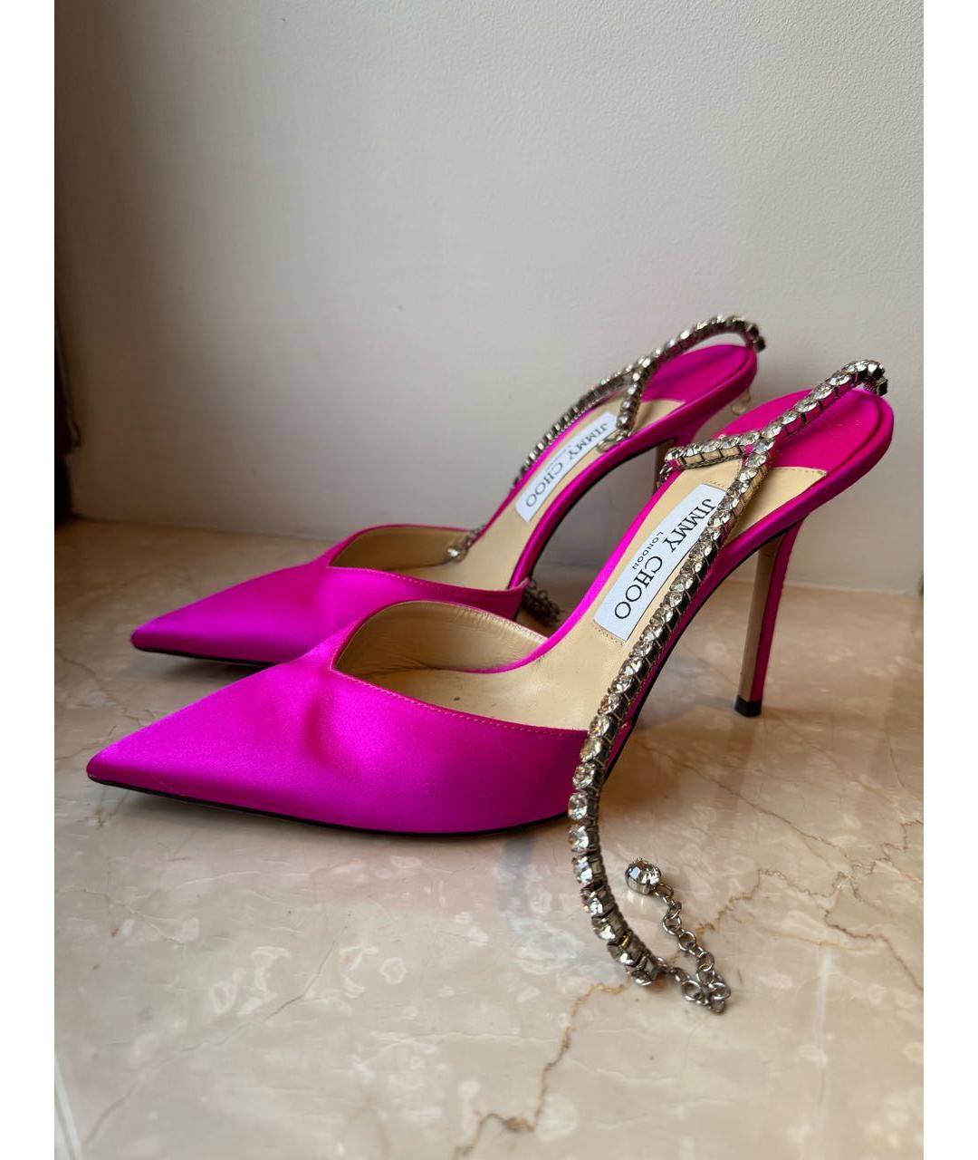 JIMMY CHOO Розовые текстильные туфли, фото 2