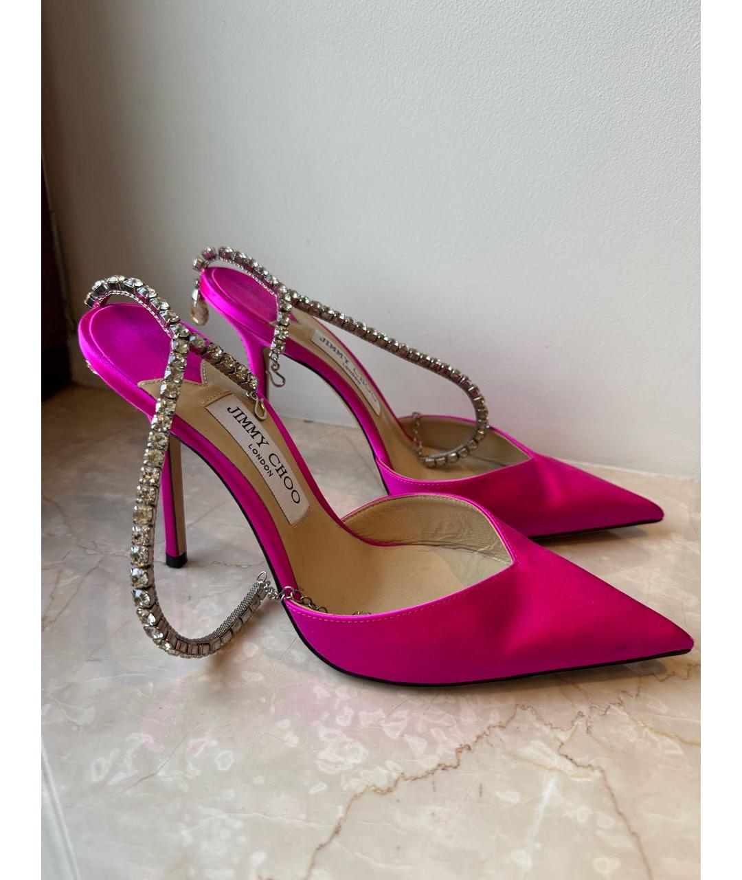 JIMMY CHOO Розовые текстильные туфли, фото 5