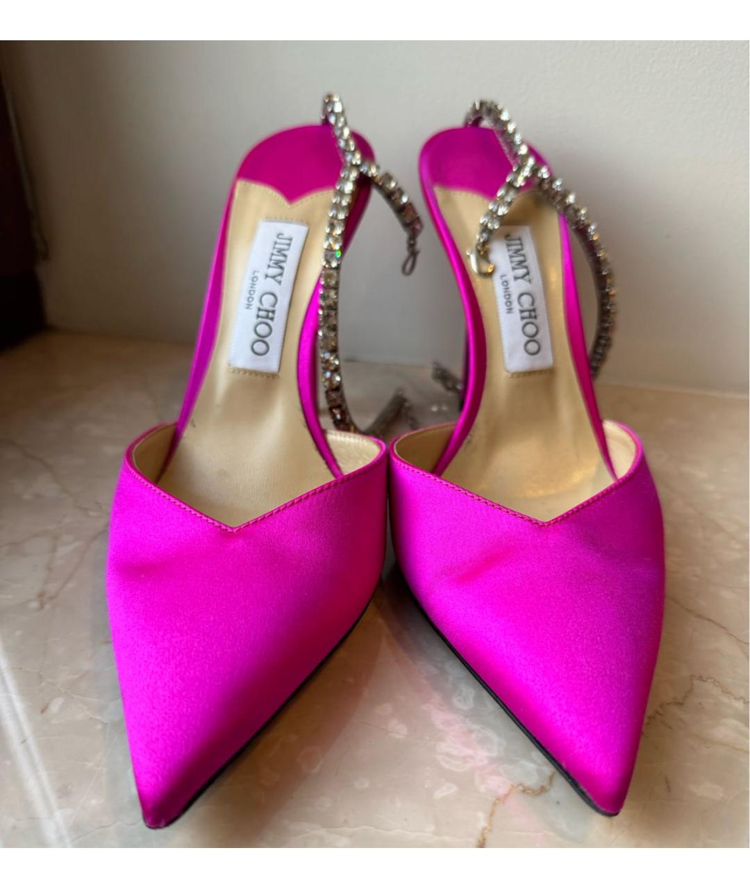 JIMMY CHOO Розовые текстильные туфли, фото 3