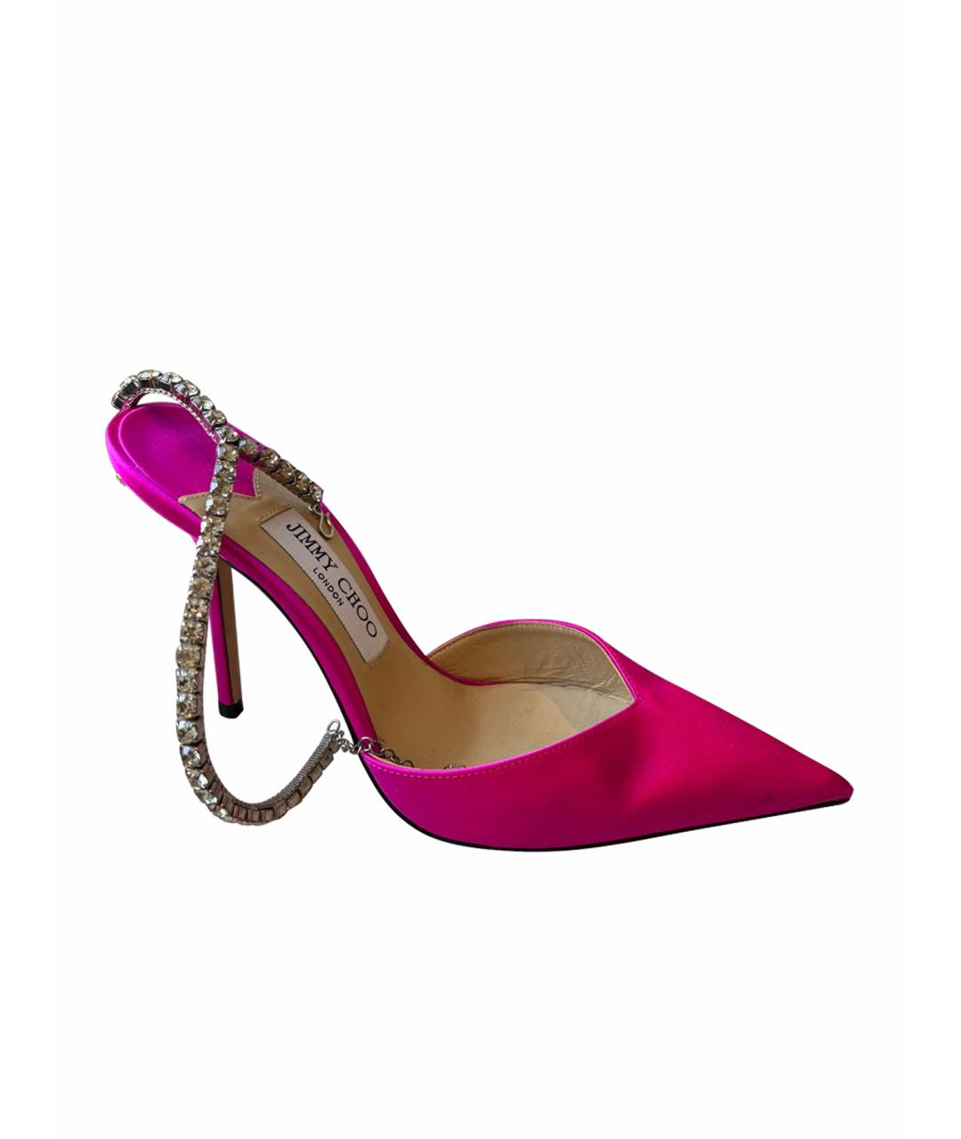 JIMMY CHOO Розовые текстильные туфли, фото 1