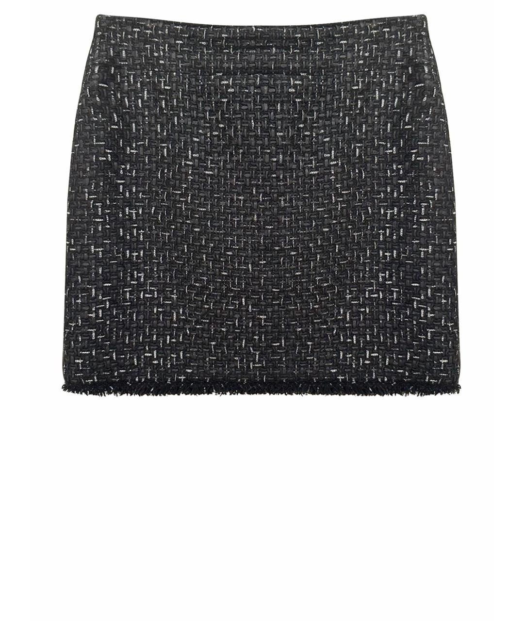 CHANEL Черная хлопковая юбка мини, фото 1