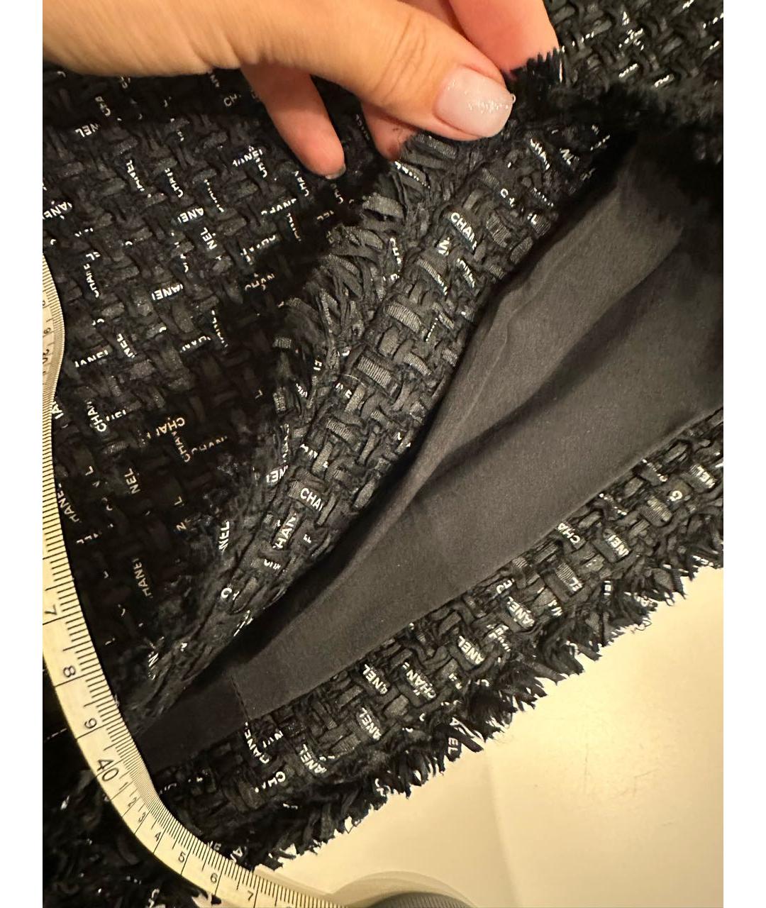 CHANEL Черная хлопковая юбка мини, фото 7