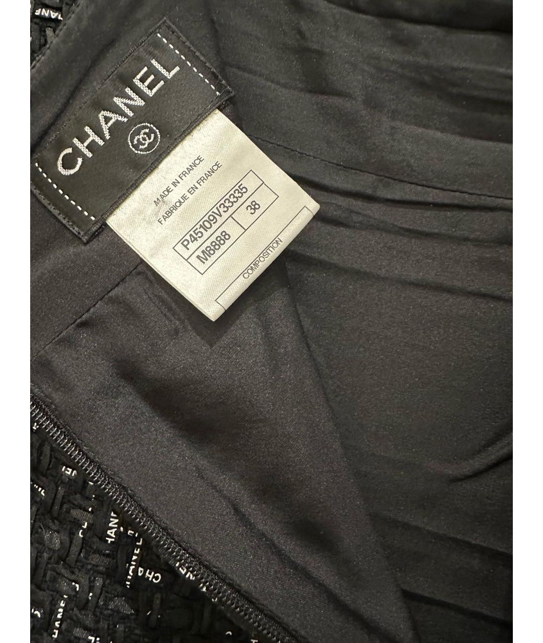 CHANEL Черная хлопковая юбка мини, фото 3