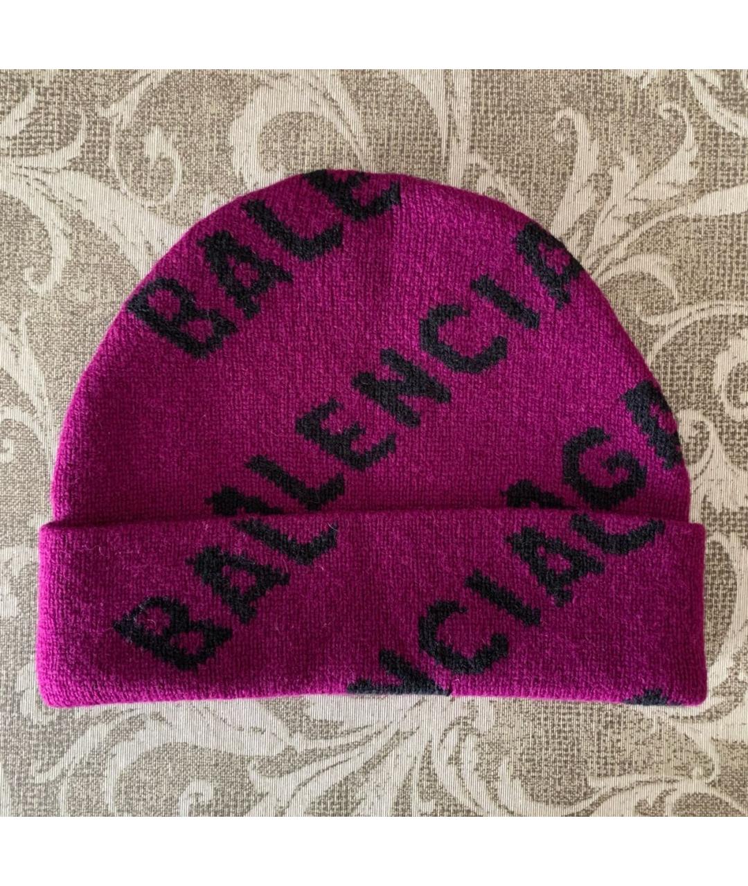 BALENCIAGA Фиолетовая шерстяная шапка, фото 2