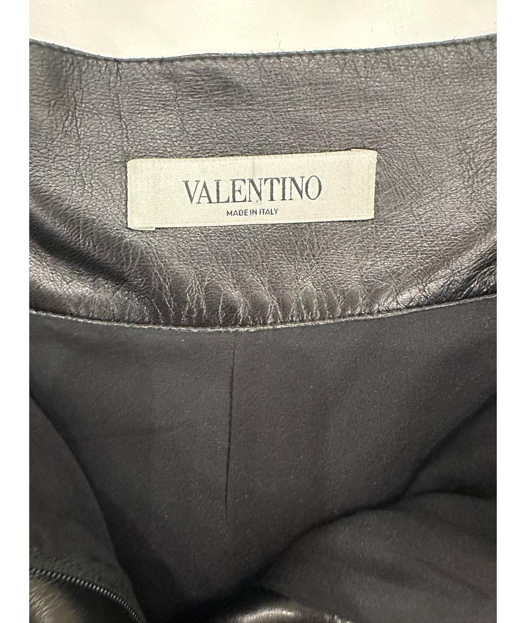 VALENTINO Черные кожаные шорты, фото 3
