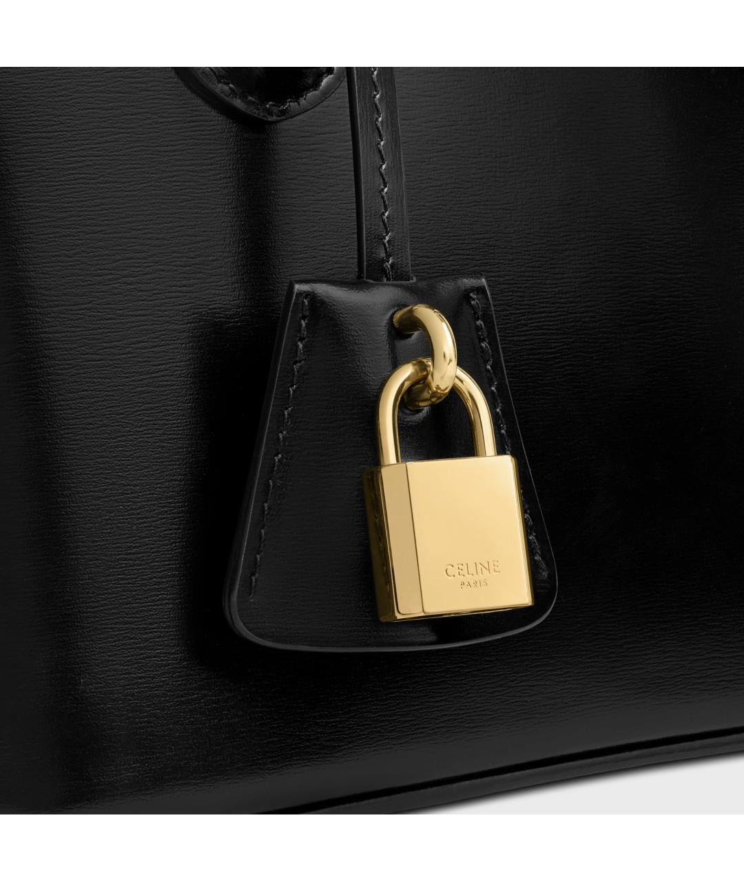 CELINE Черная кожаная сумка тоут, фото 5