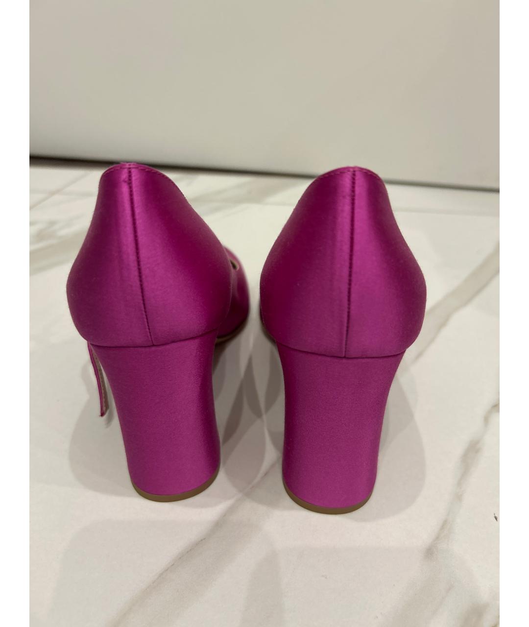 GIANVITO ROSSI Фуксия текстильные туфли, фото 4