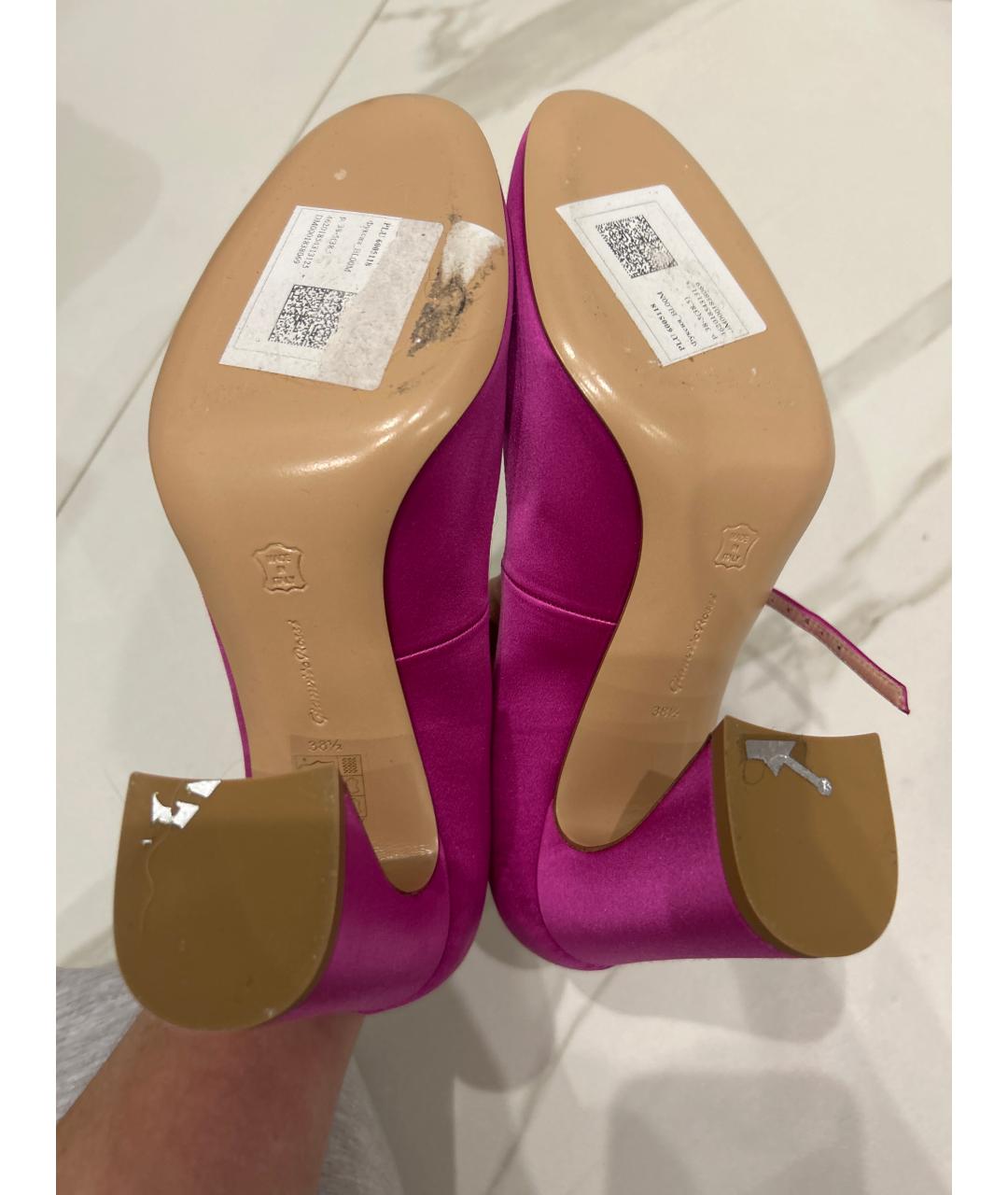 GIANVITO ROSSI Фуксия текстильные туфли, фото 5