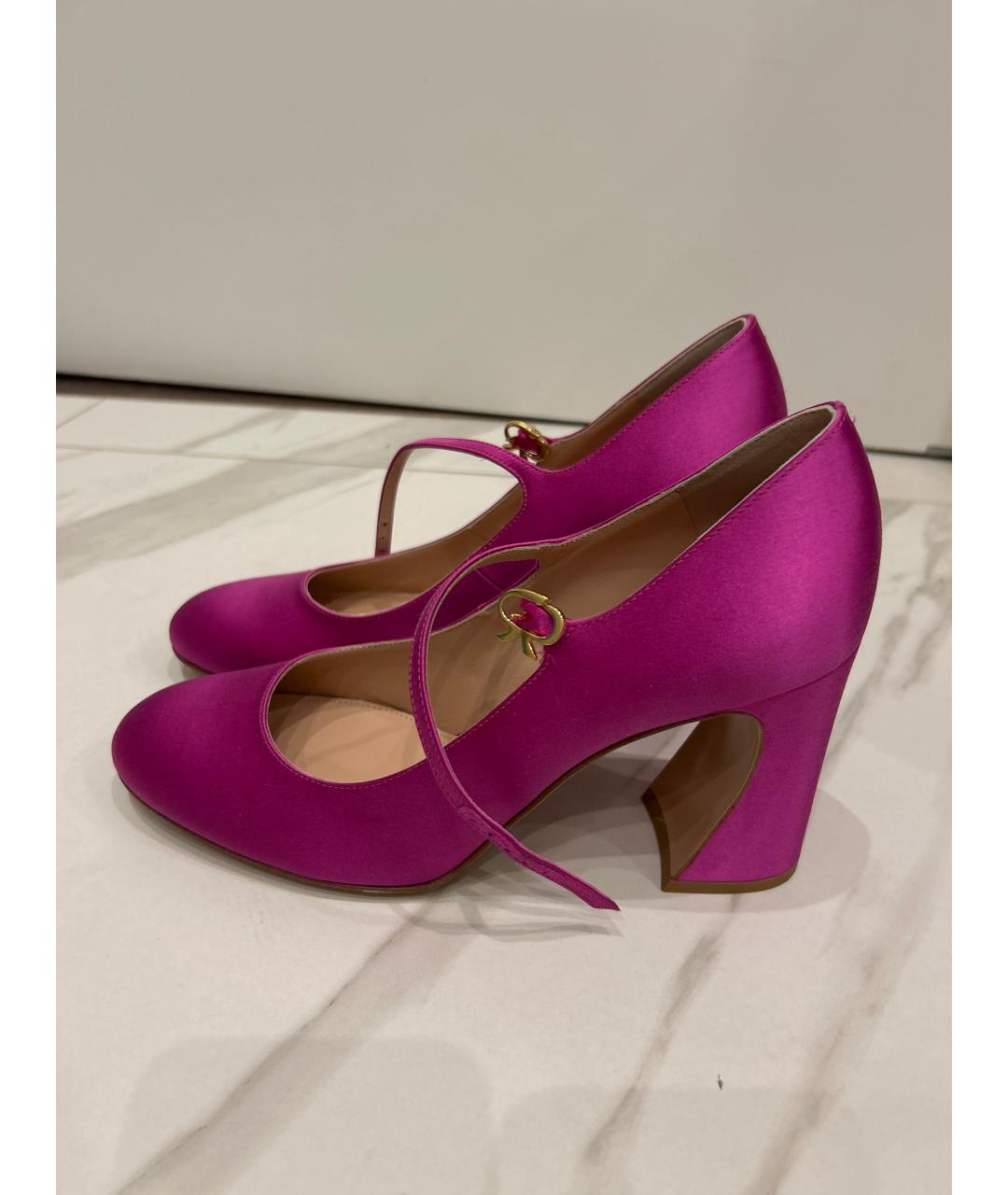 GIANVITO ROSSI Фуксия текстильные туфли, фото 6