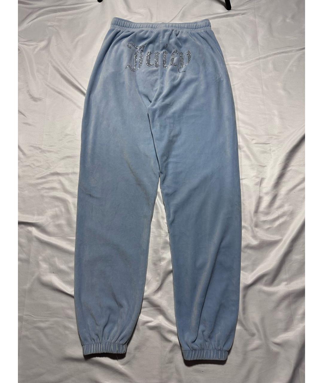 JUICY COUTURE Бирюзовые полиэстеровые прямые брюки, фото 9