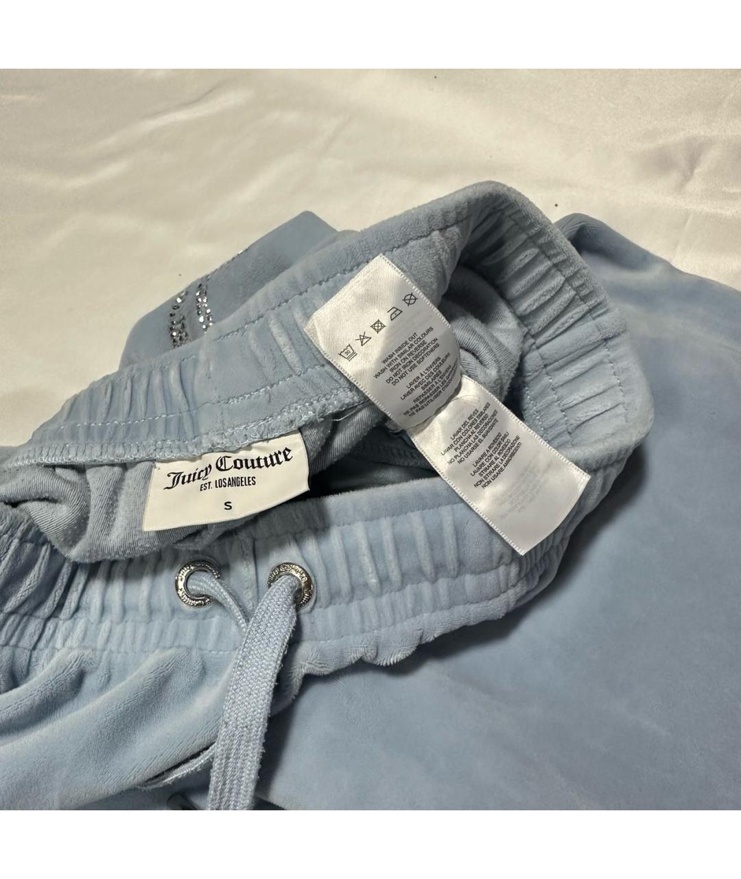 JUICY COUTURE Бирюзовые полиэстеровые прямые брюки, фото 7