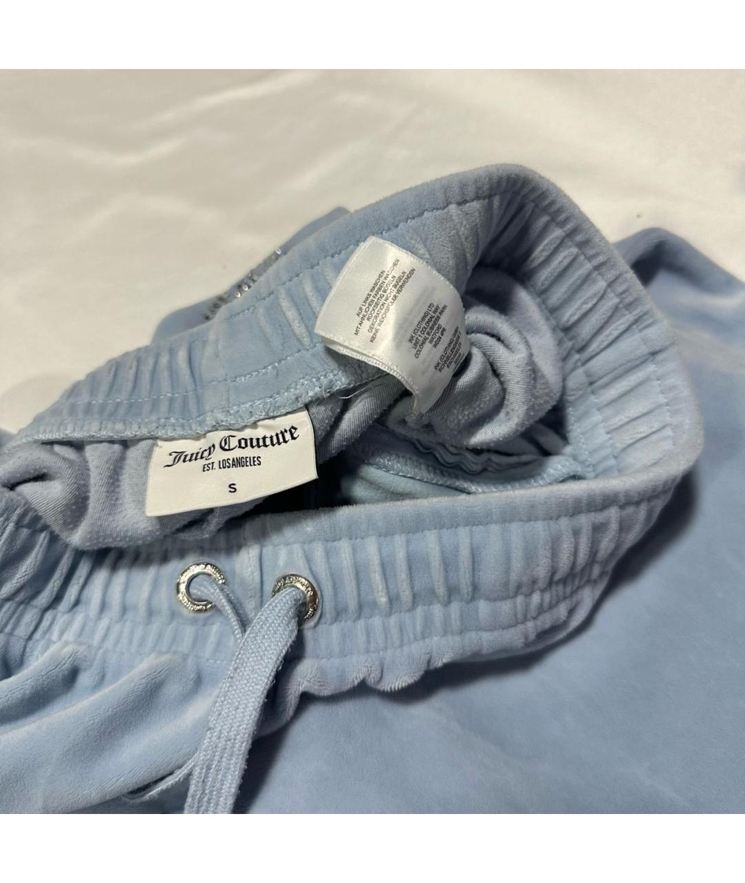 JUICY COUTURE Бирюзовые полиэстеровые прямые брюки, фото 8