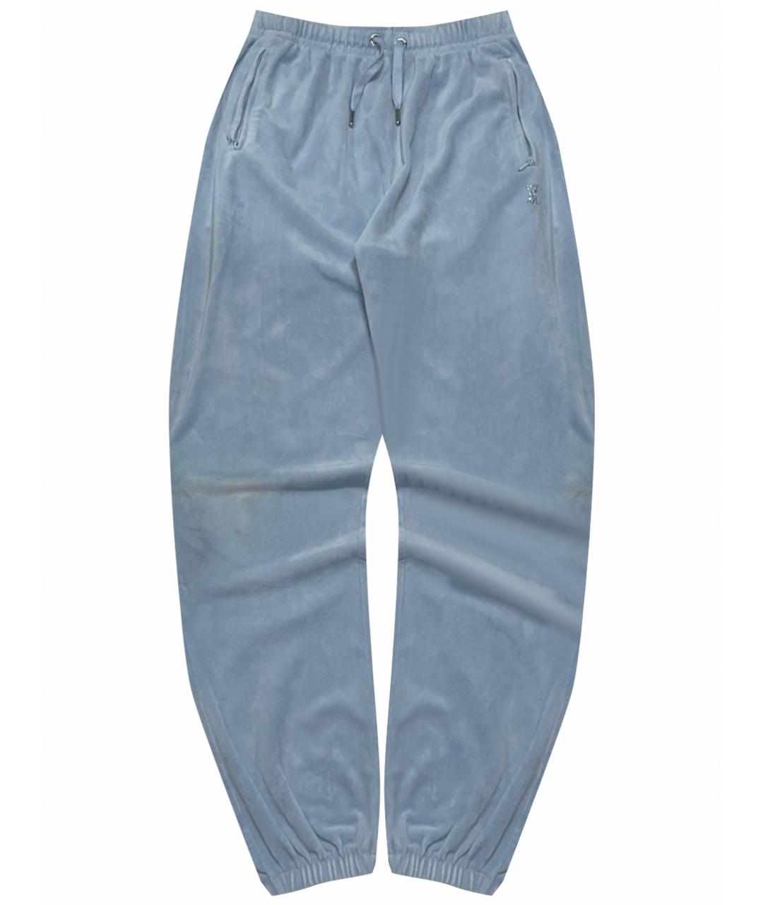 JUICY COUTURE Бирюзовые полиэстеровые прямые брюки, фото 1
