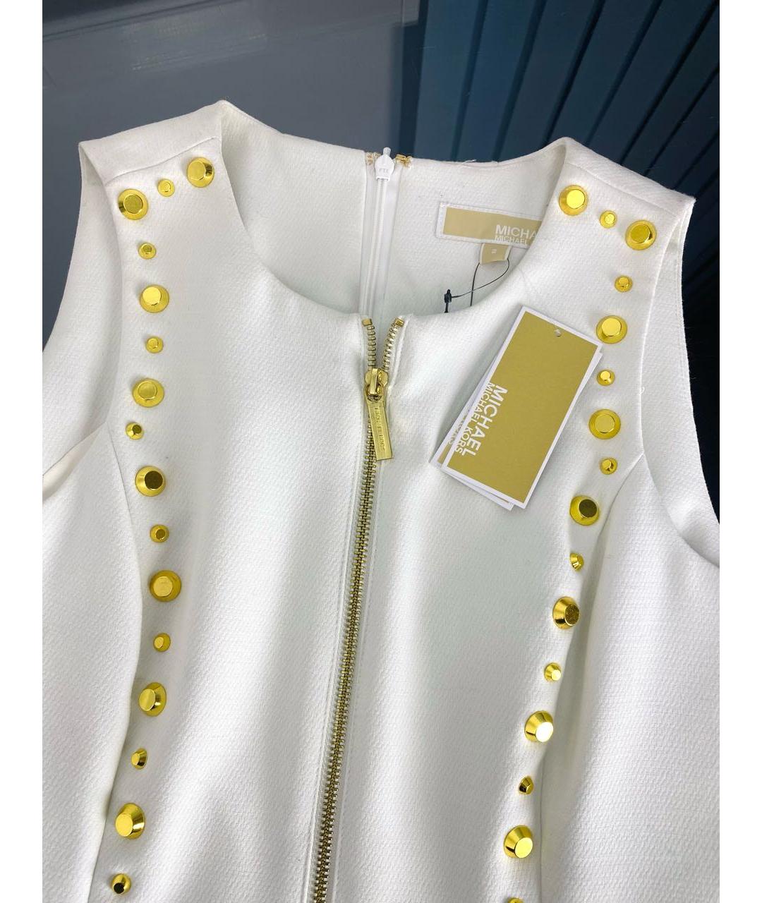 MICHAEL MICHAEL KORS Белое полиэстеровое коктейльное платье, фото 3