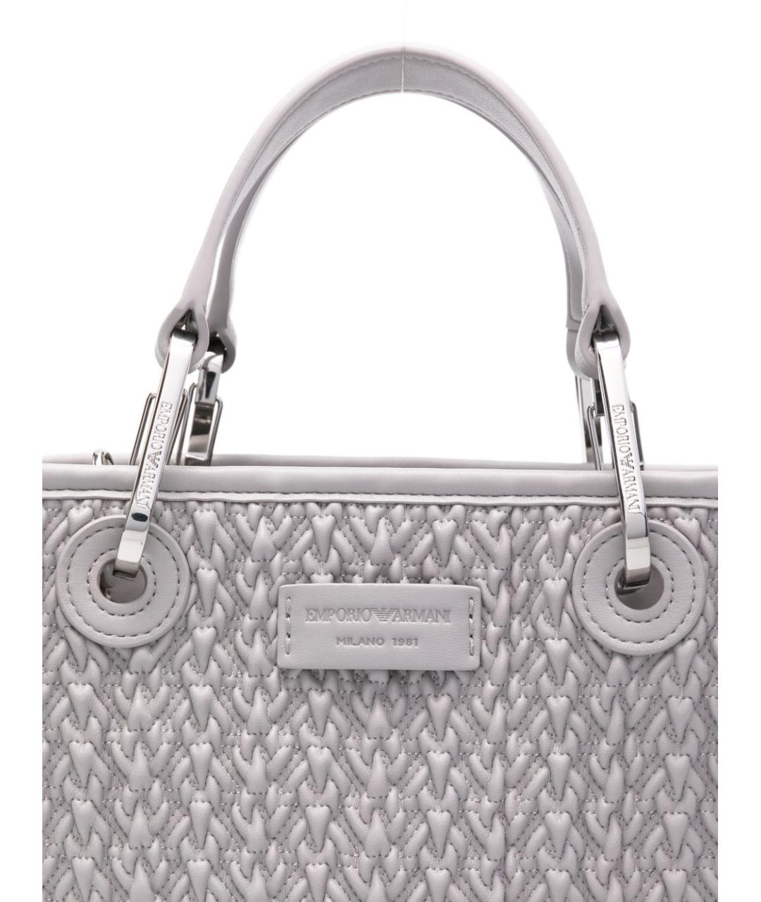 EMPORIO ARMANI Серая синтетическая сумка тоут, фото 3