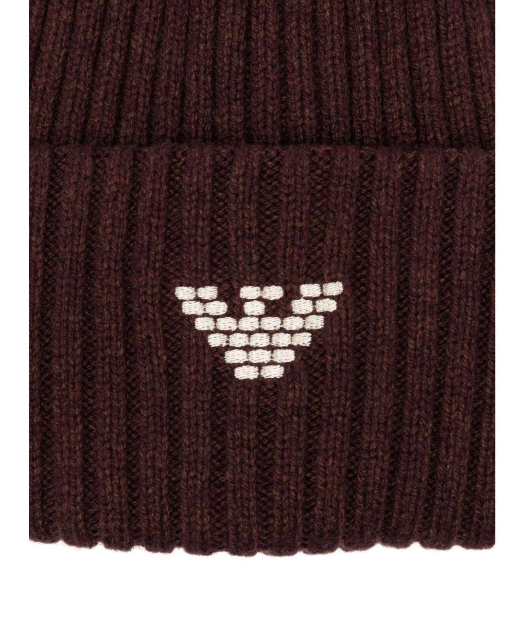 EMPORIO ARMANI Бордовая шерстяная шапка, фото 2