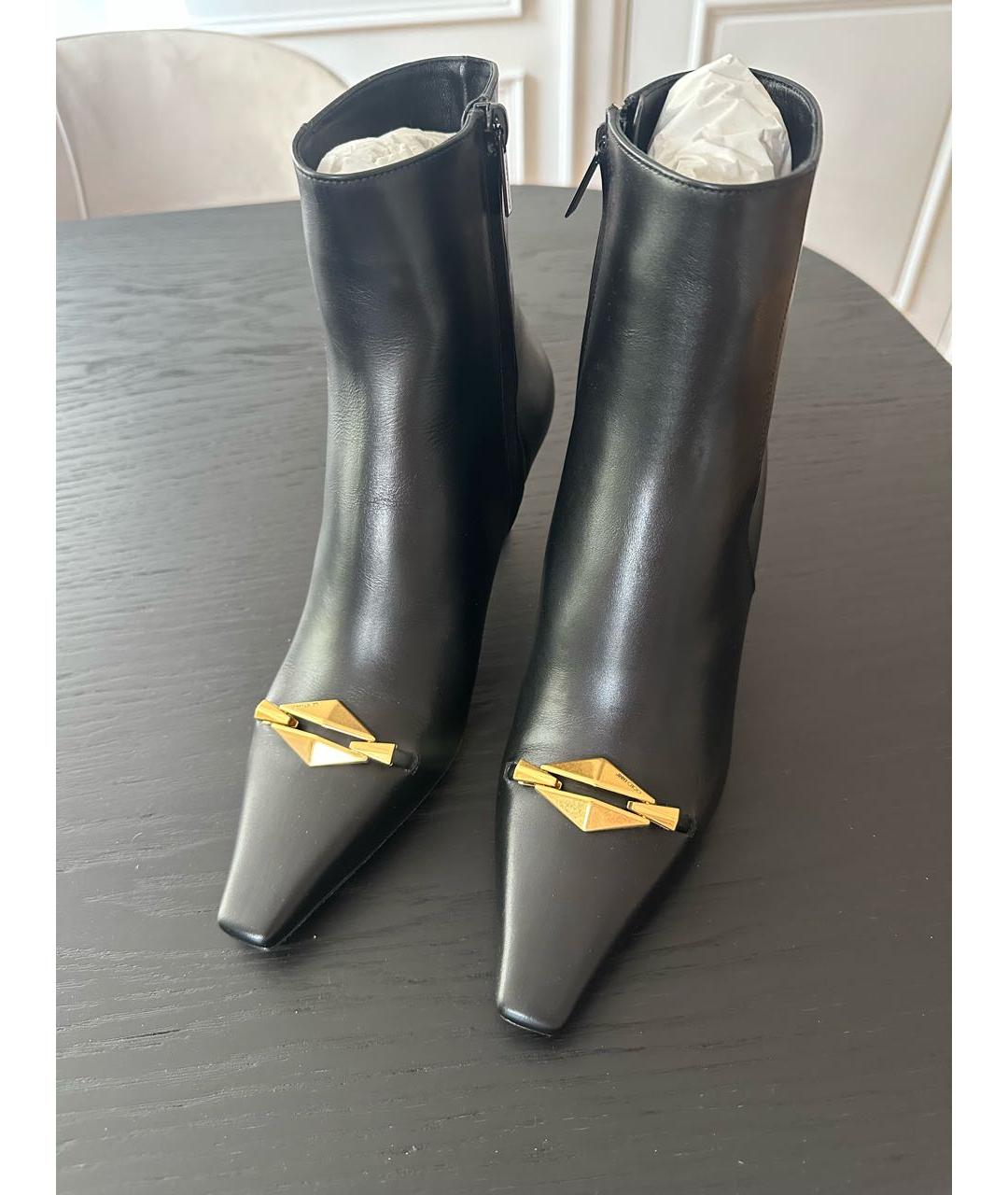 JIMMY CHOO Черные кожаные полусапоги, фото 5
