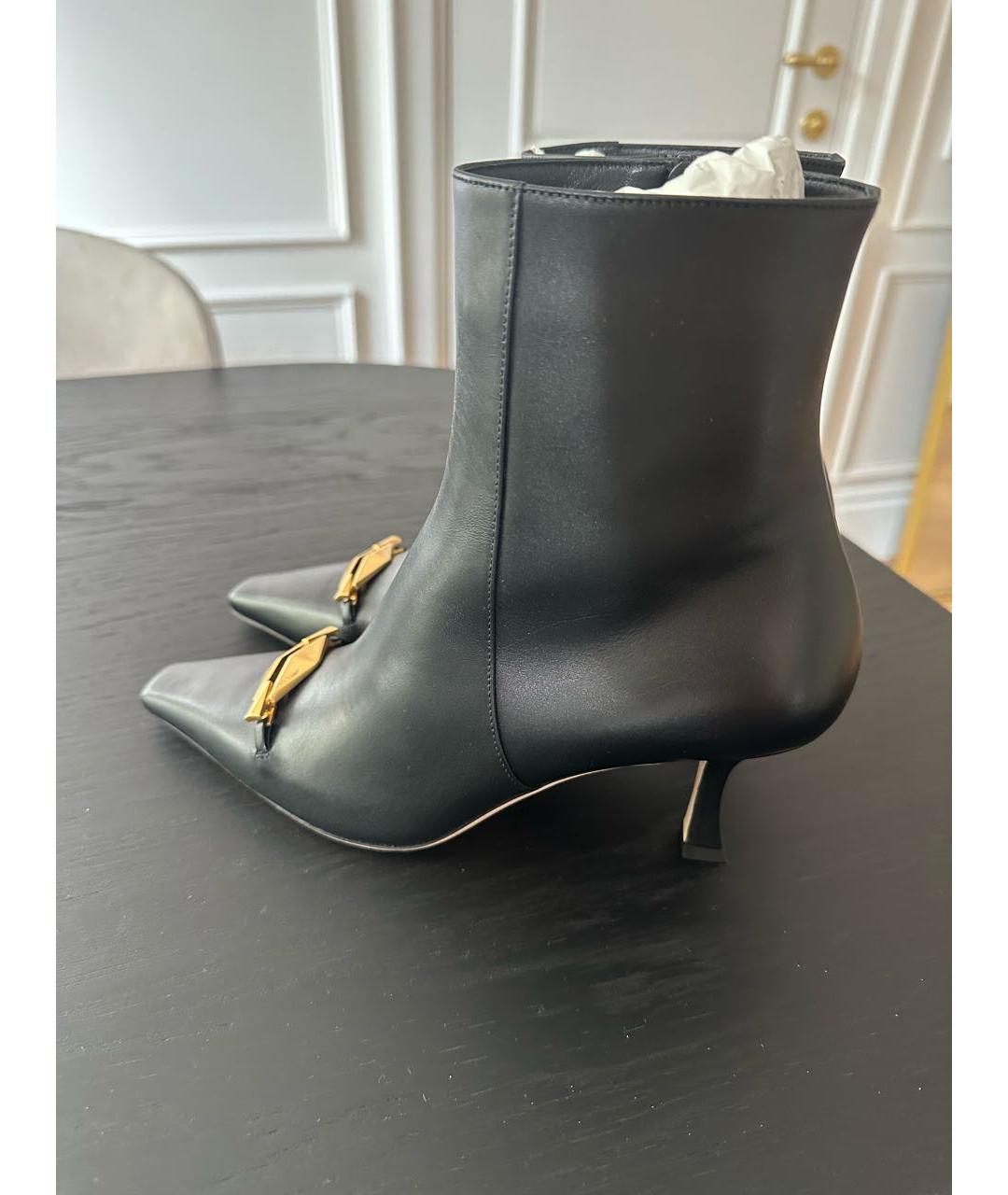 JIMMY CHOO Черные кожаные полусапоги, фото 3