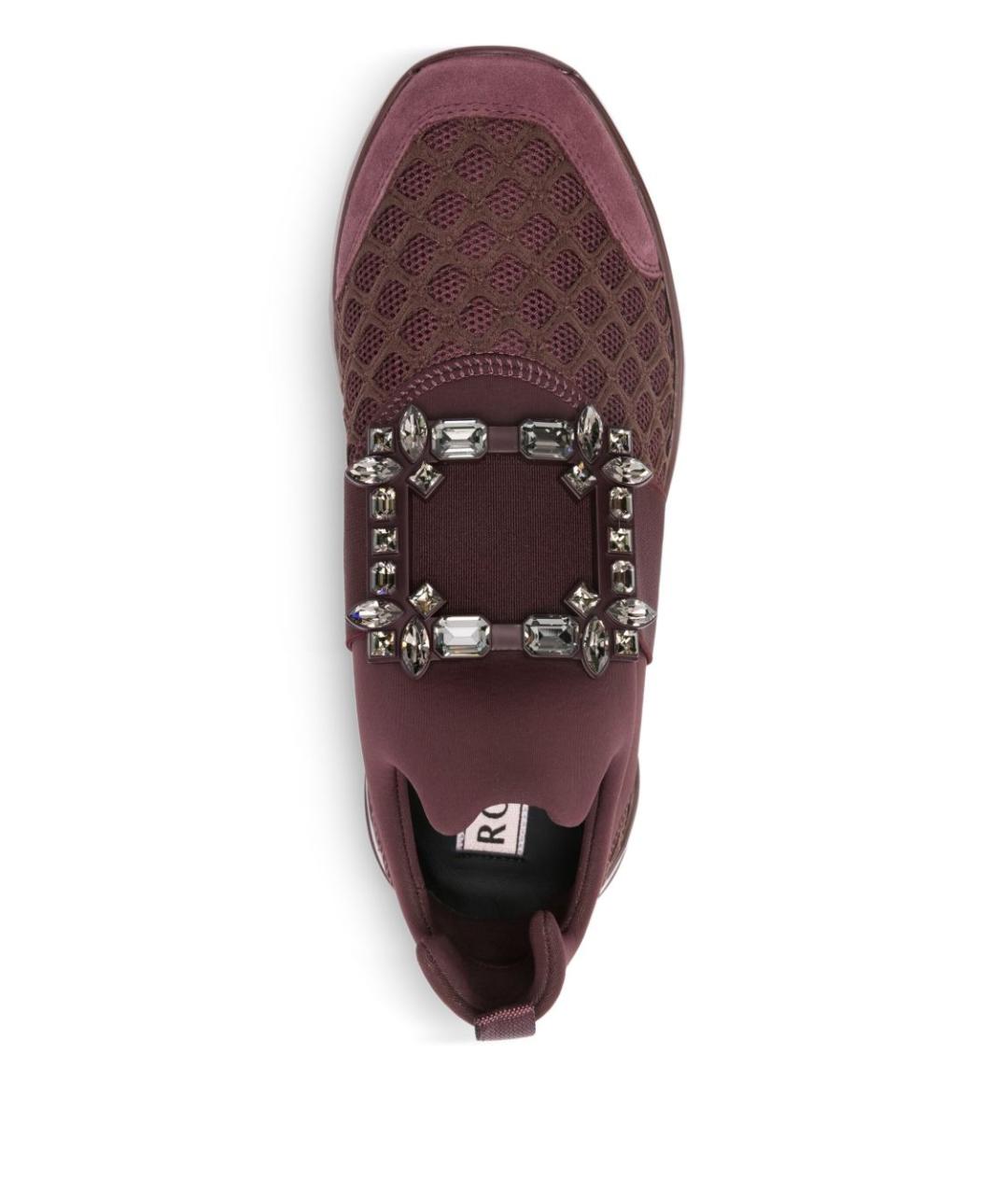 ROGER VIVIER Бордовые синтетические кроссовки, фото 4